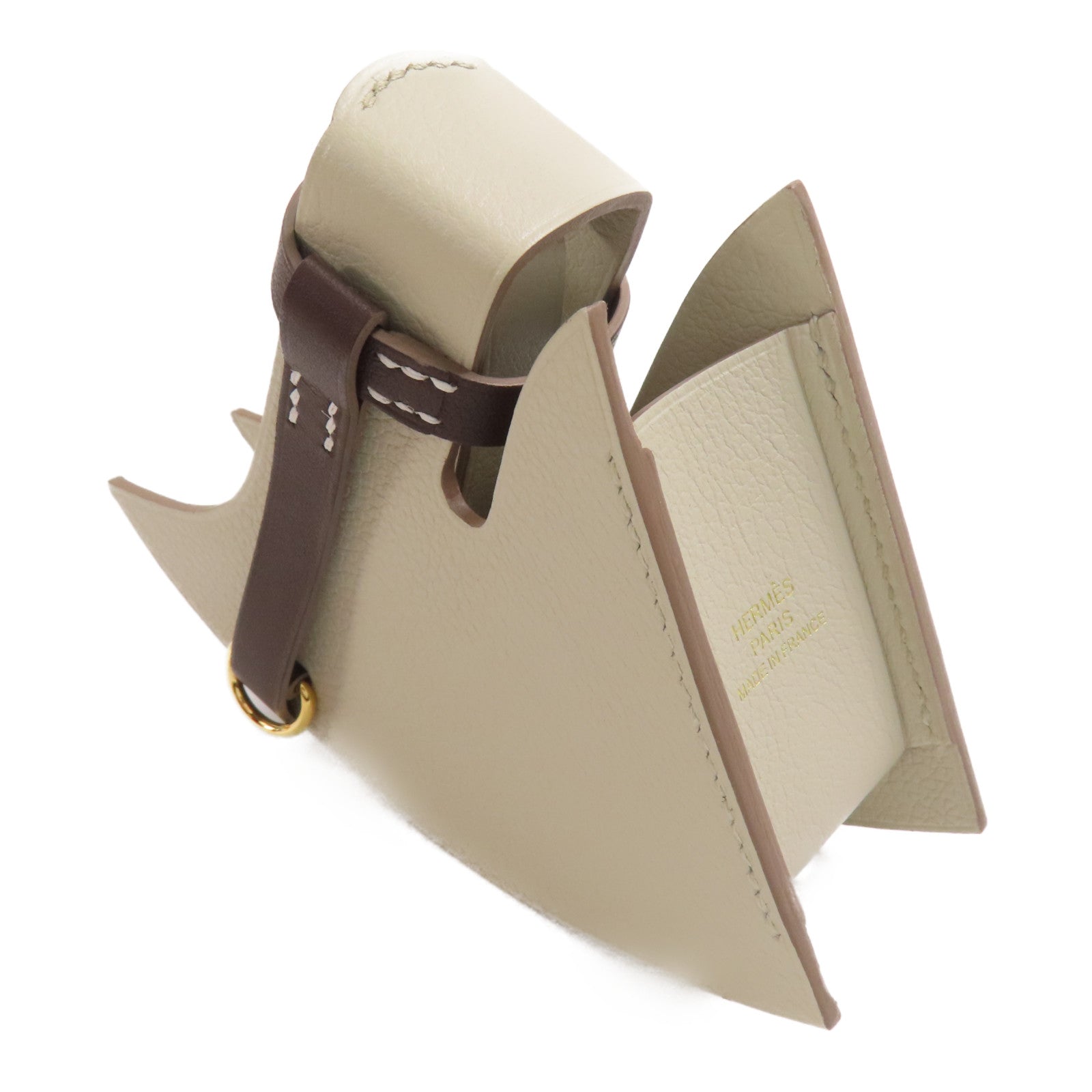 HERMES Evercolor皮革Petite Bride Lipcase金扣Beton/8L