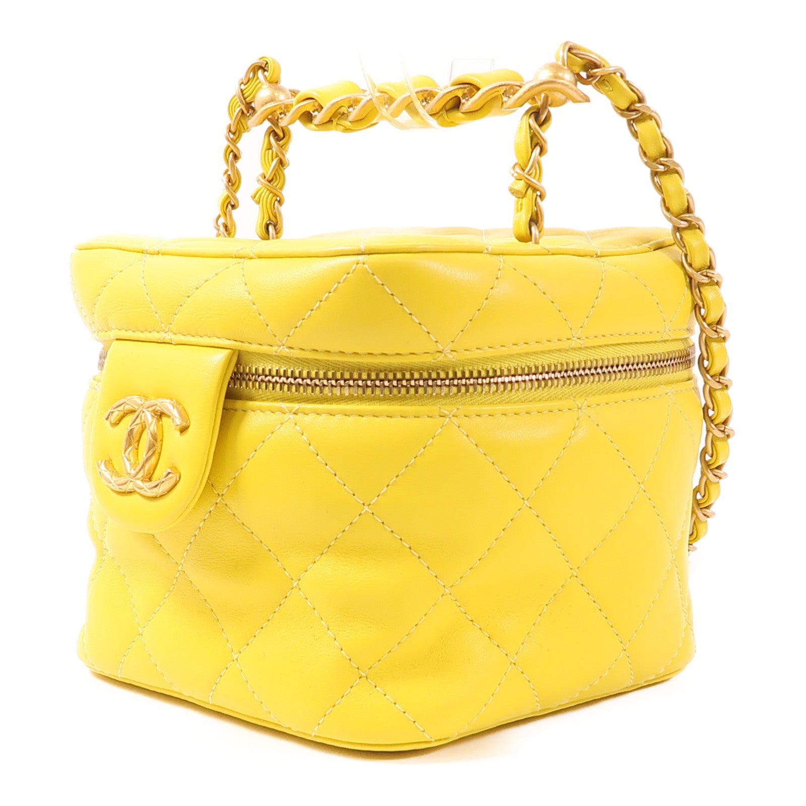 CHANEL 牛皮皮革Chain Shoulder Bag金扣鏈帶手挽肩背兩用袋