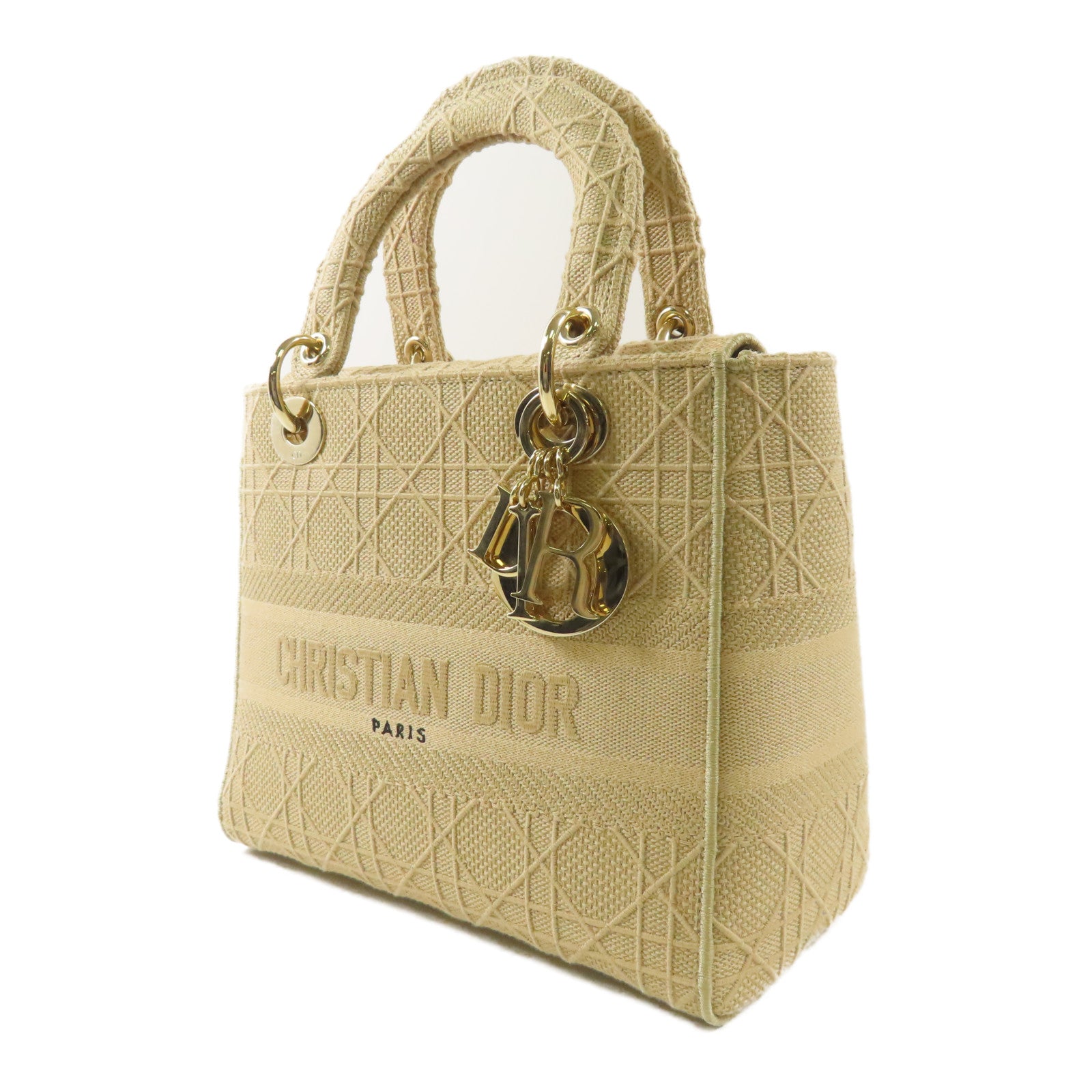 Dior CD GHW Lady Dior 2 Way Shoulder Bag M0565 Canvas