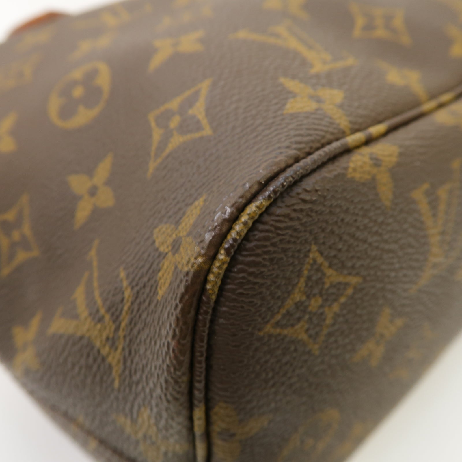 LOUIS VUITTON Monogram Neverfull PM金扣手挽袋啡色
