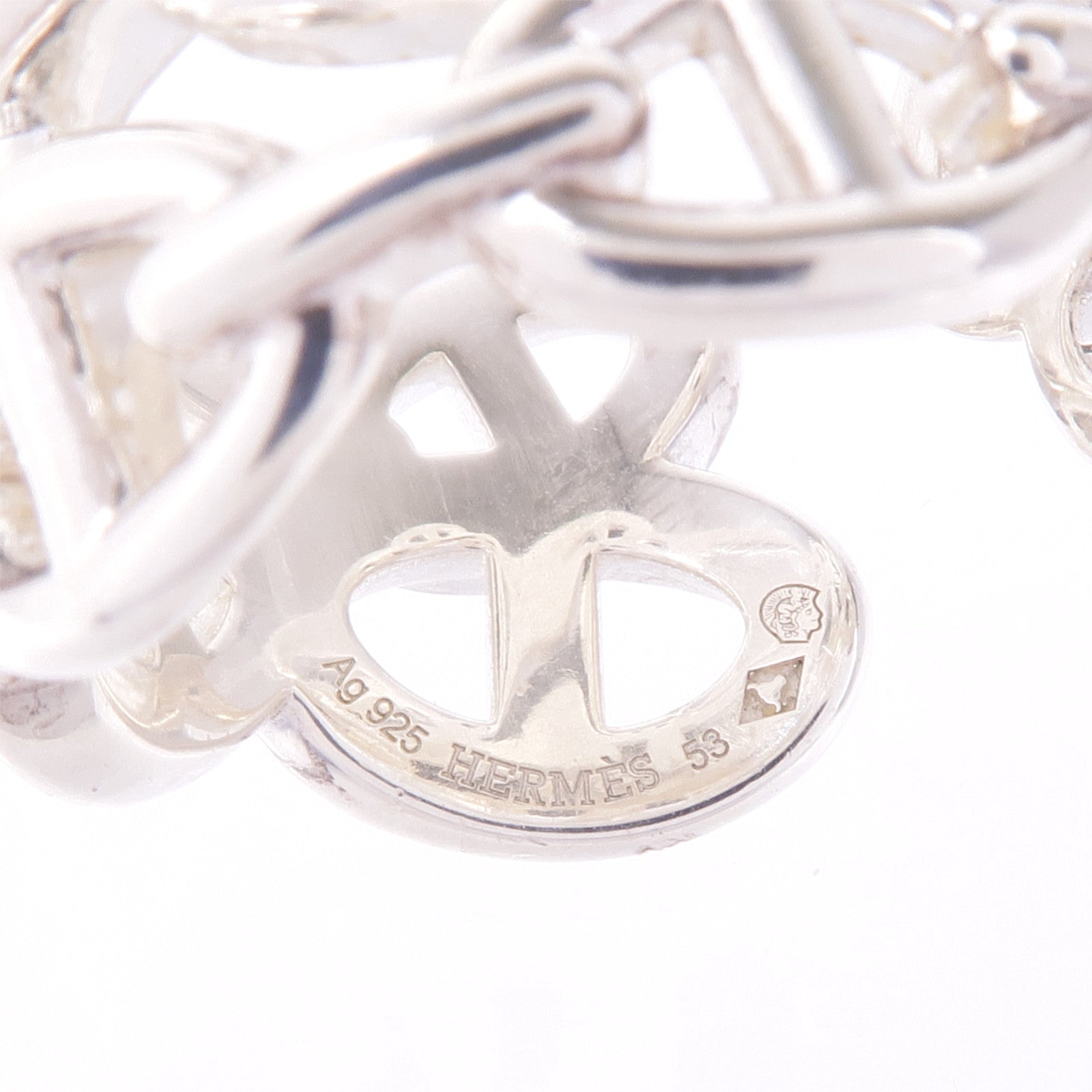 HERMES 925純銀Chaine d'ancre Enchainee Ring戒指Hermes#53/US#7