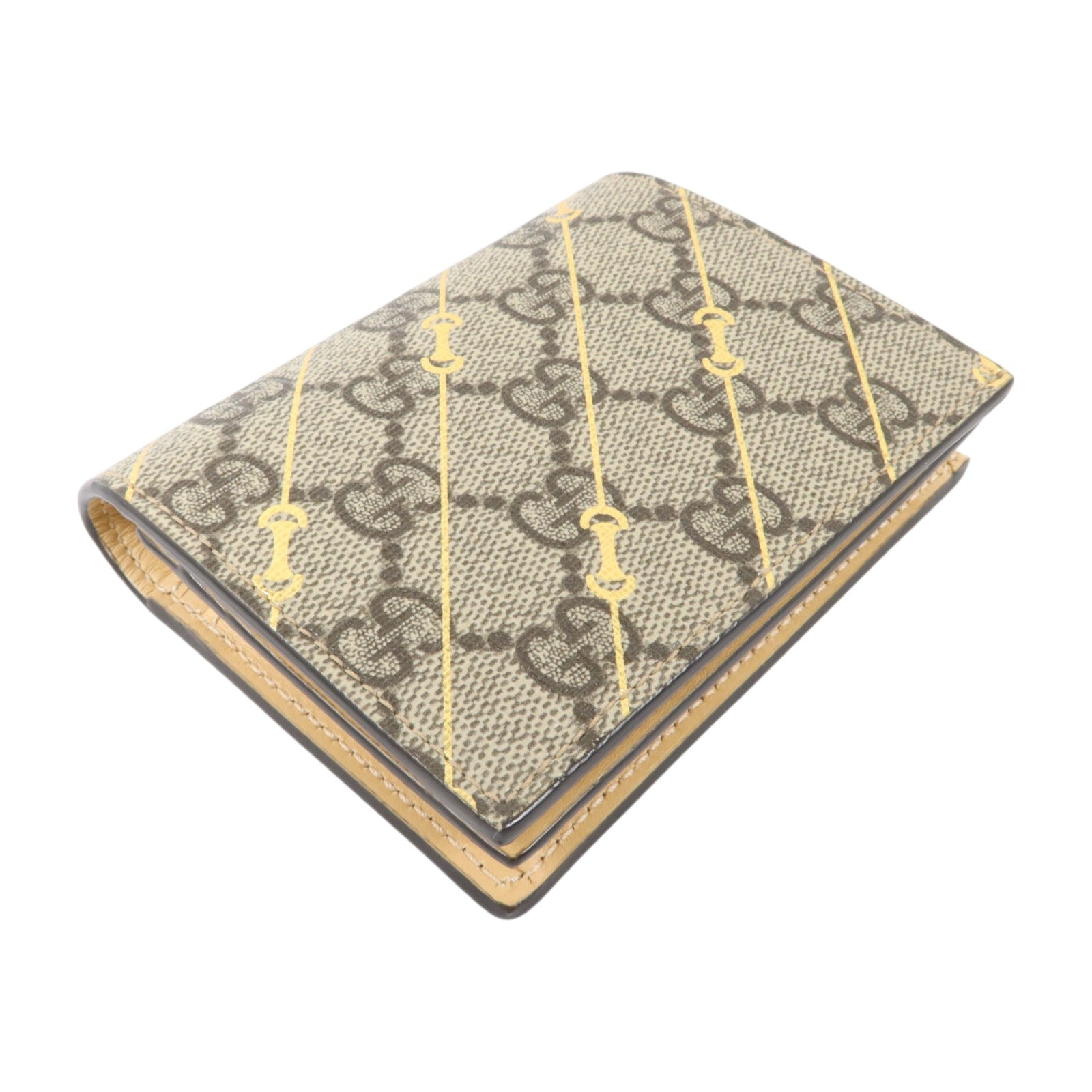 GUCCI 塗層帆布/牛皮皮革GG Supreme Bifold Wallet錢包