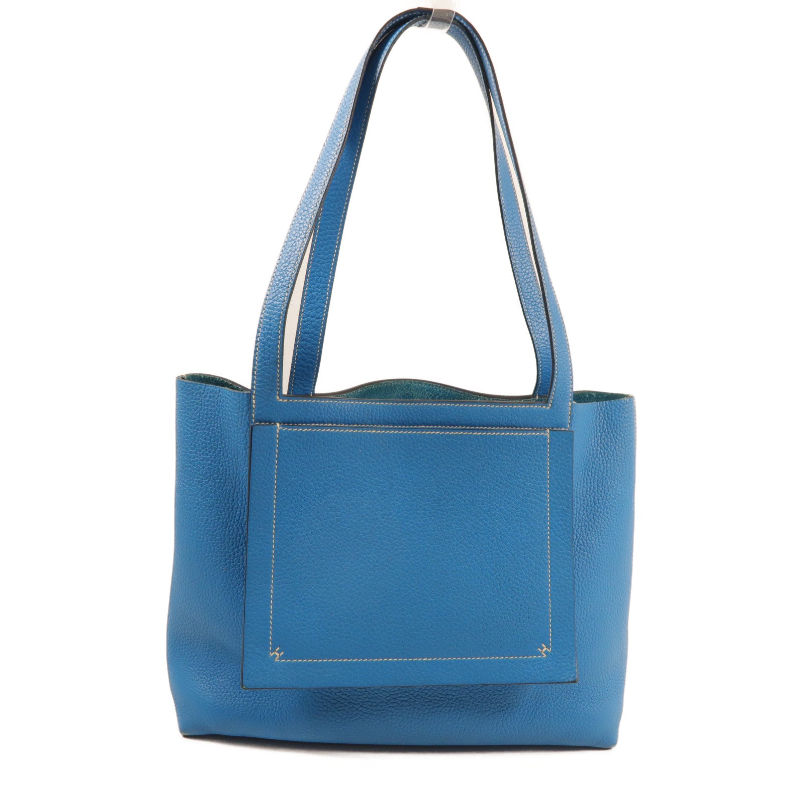 HERMES 【激減優惠】Clemence皮革Cabasellier 31肩背袋Blue Frida