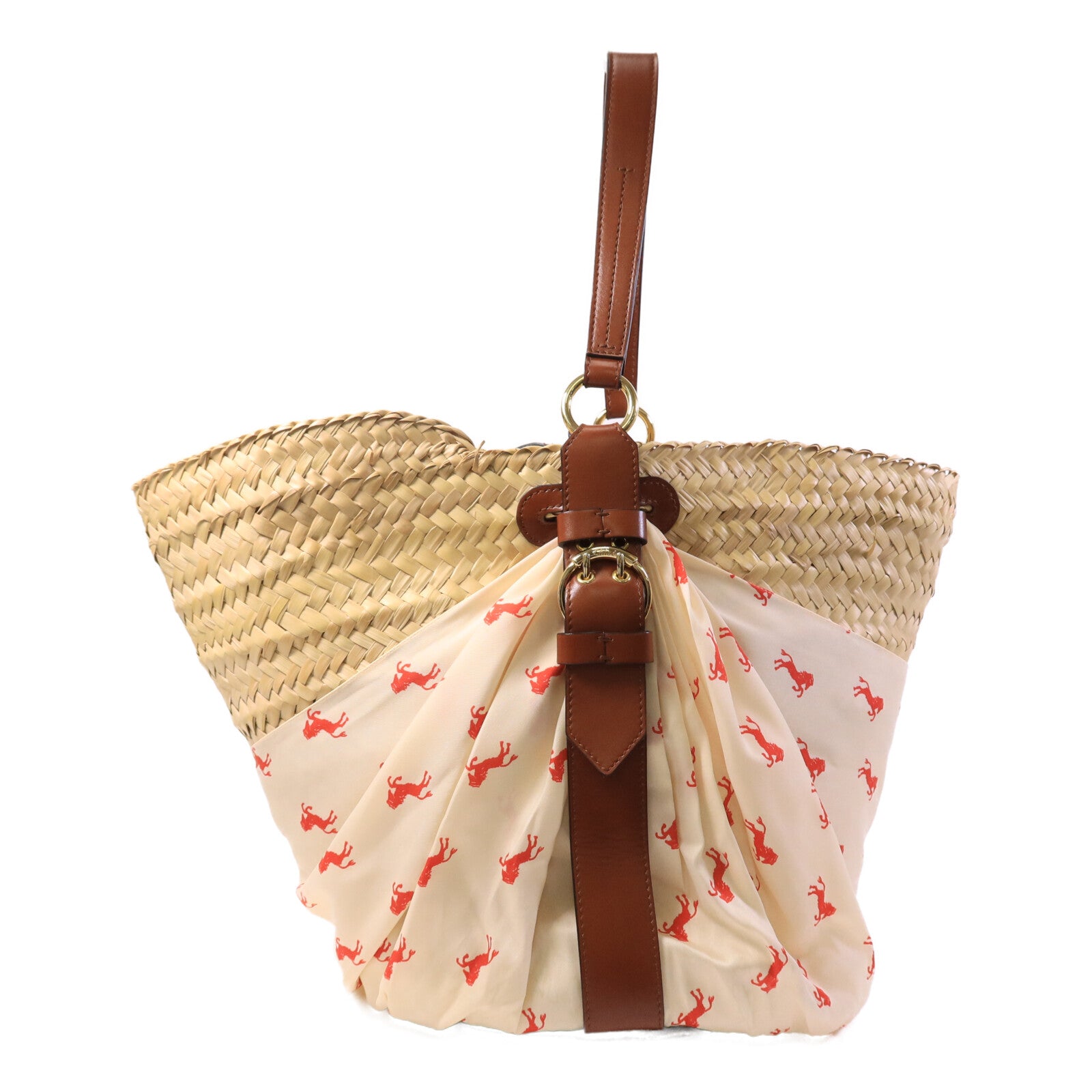 Chloe 皮革/藤料Panier Backet Bag手挽袋