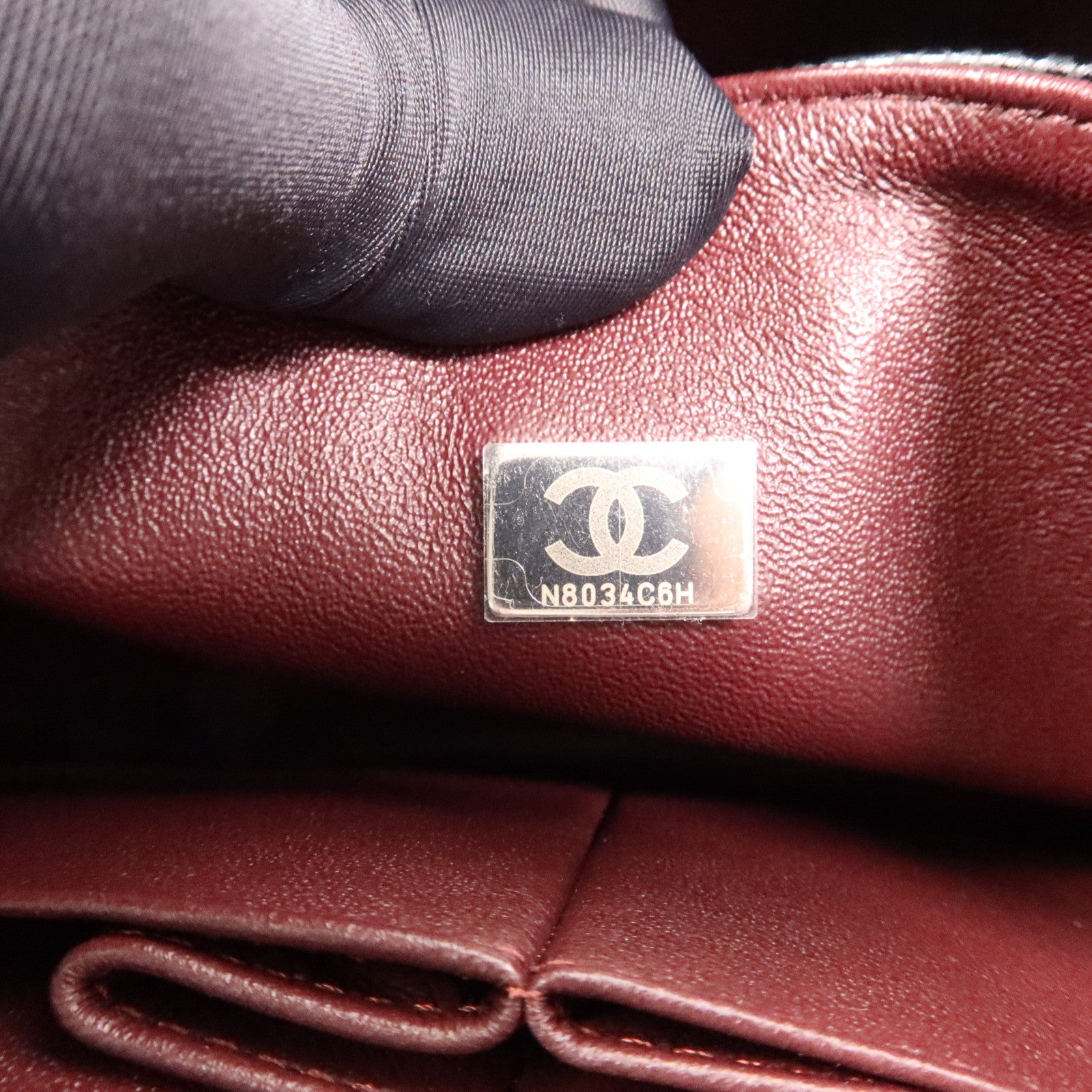 CHANEL 牛皮皮革Classic 23cm銀扣鏈帶肩背袋