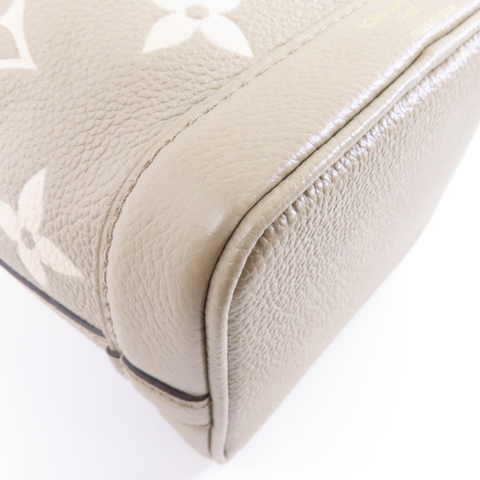 LOUIS VUITTON Monogram Empreinte Nano Noe金扣手挽肩背兩用袋米色