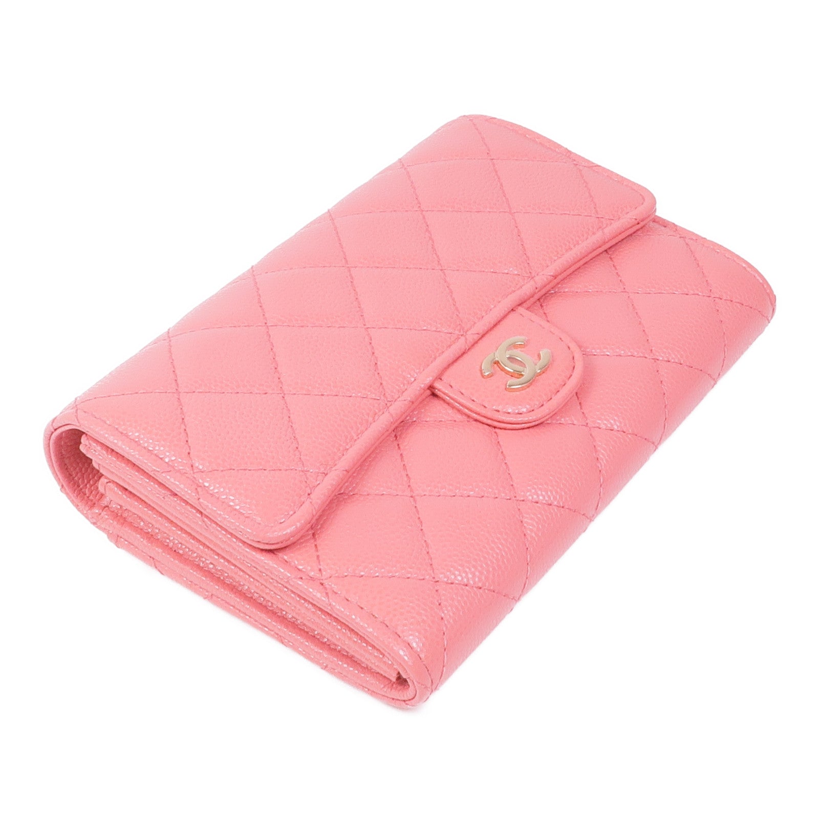 CHANEL 牛皮皮革Wallet金扣錢包