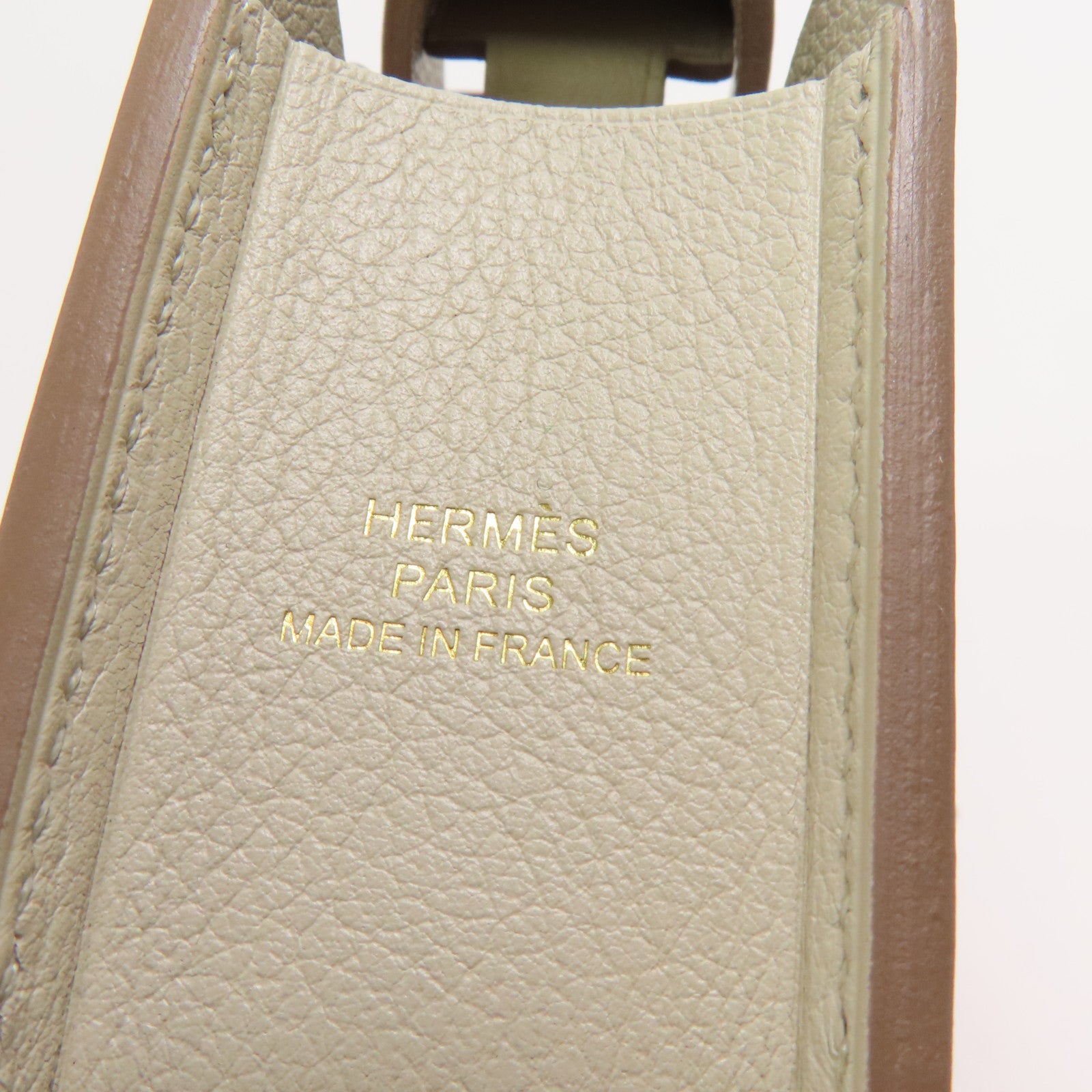 HERMES Evercolor皮革Petite Bride Lipcase金扣Beton/8L