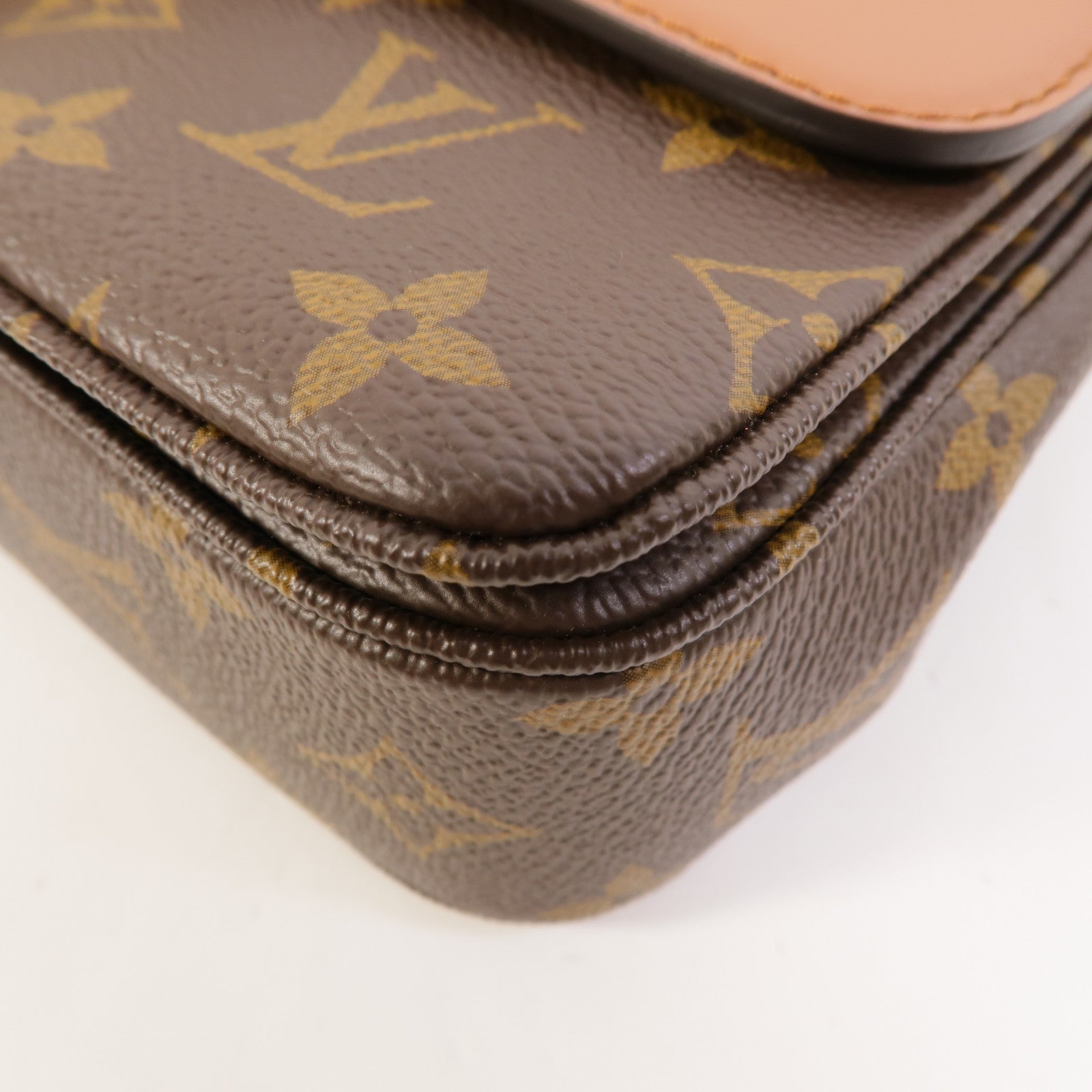 LOUIS VUITTON Monogram Marceau金扣鏈帶肩背袋棕色