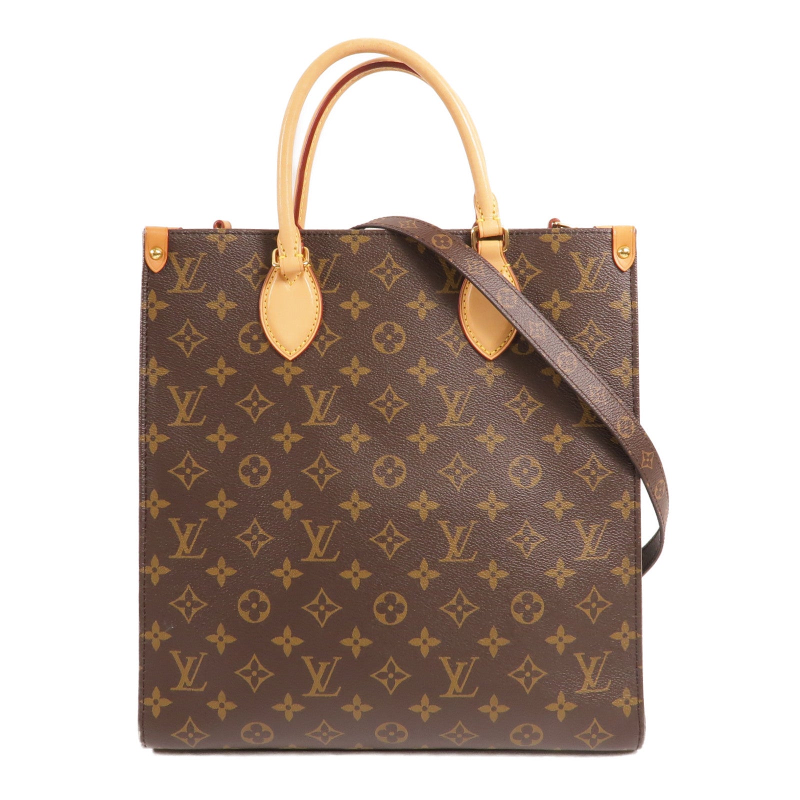 LOUIS VUITTON Monogram Sac Plat PM金扣手挽肩背兩用袋