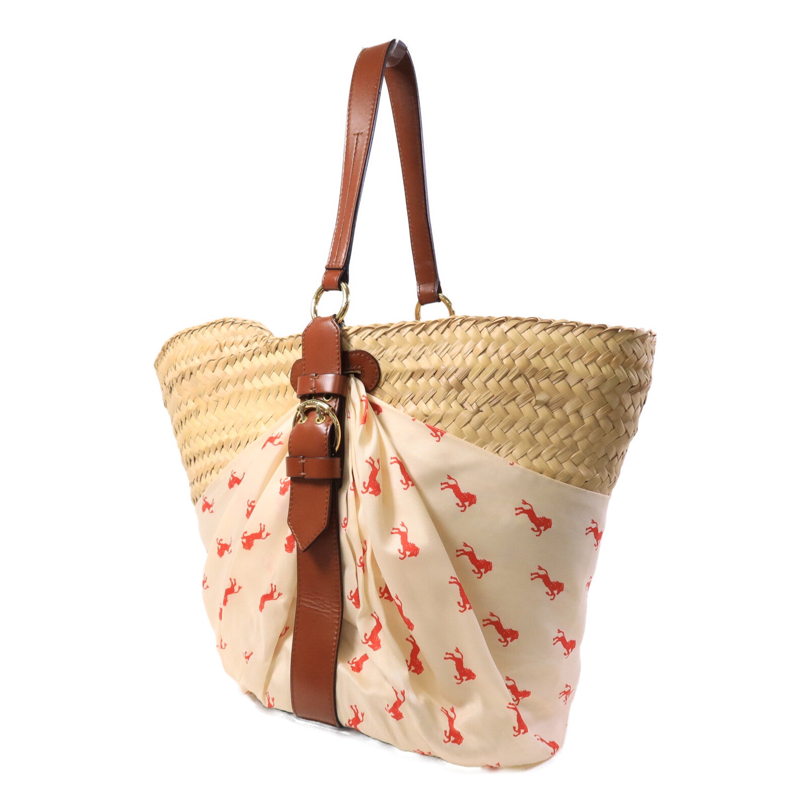 Chloe 皮革/藤料Panier Backet Bag手挽袋