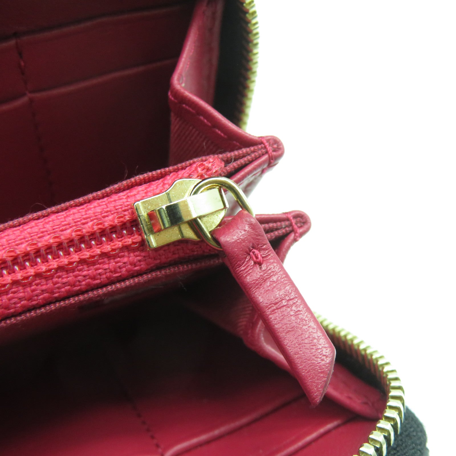 CHANEL 菱格牛皮皮革Wallet金扣錢包黑色