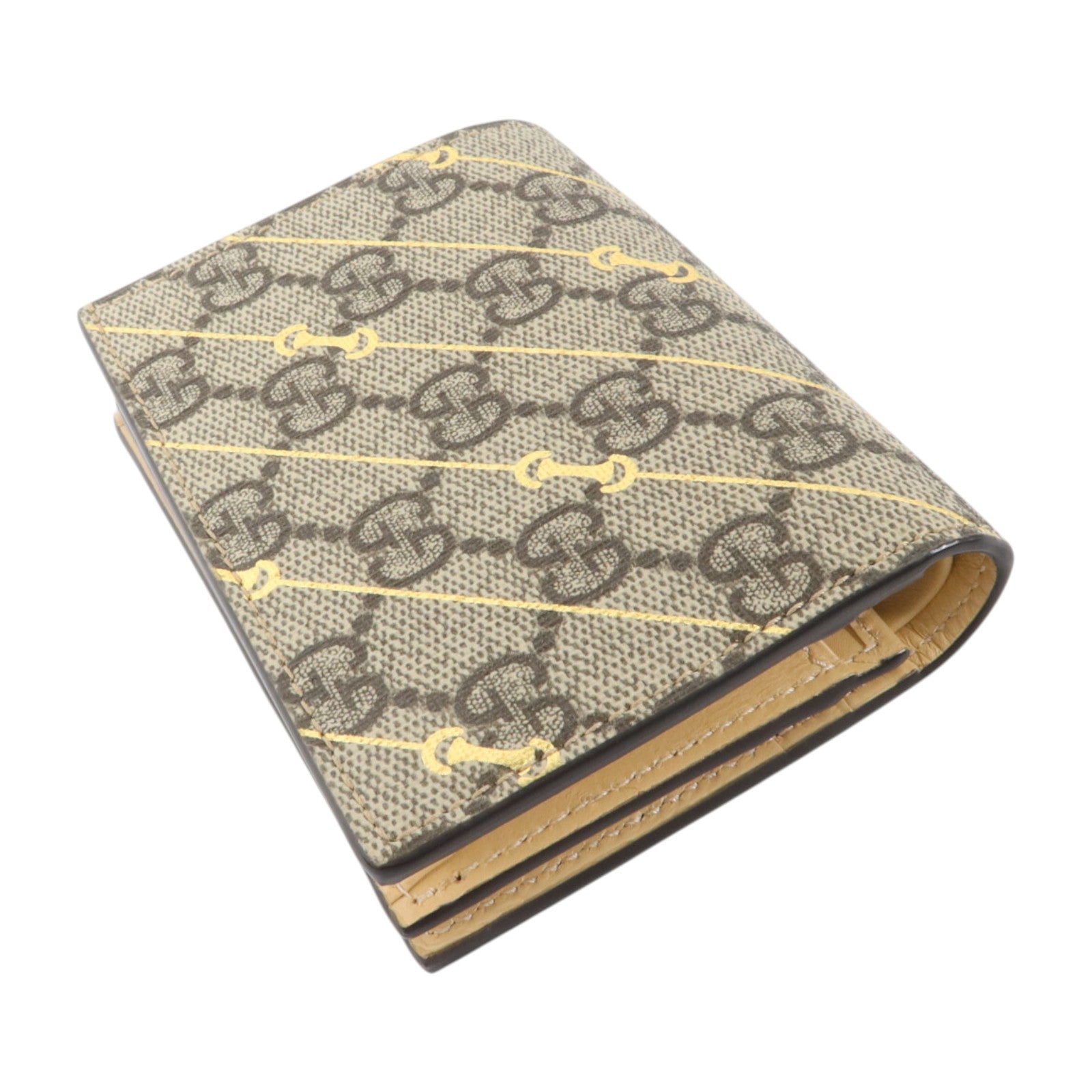 GUCCI 塗層帆布/牛皮皮革GG Supreme Bifold Wallet錢包