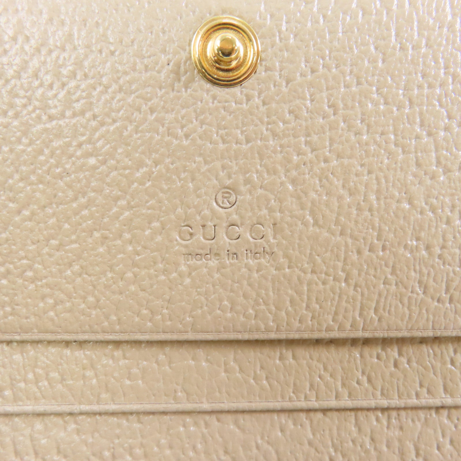 GUCCI 塗層帆布Ophidia Case Wallet金扣錢包米色