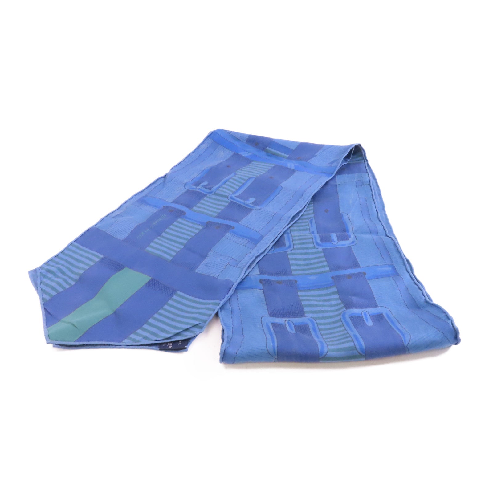 HERMES 絲質Scarf絲巾藍色