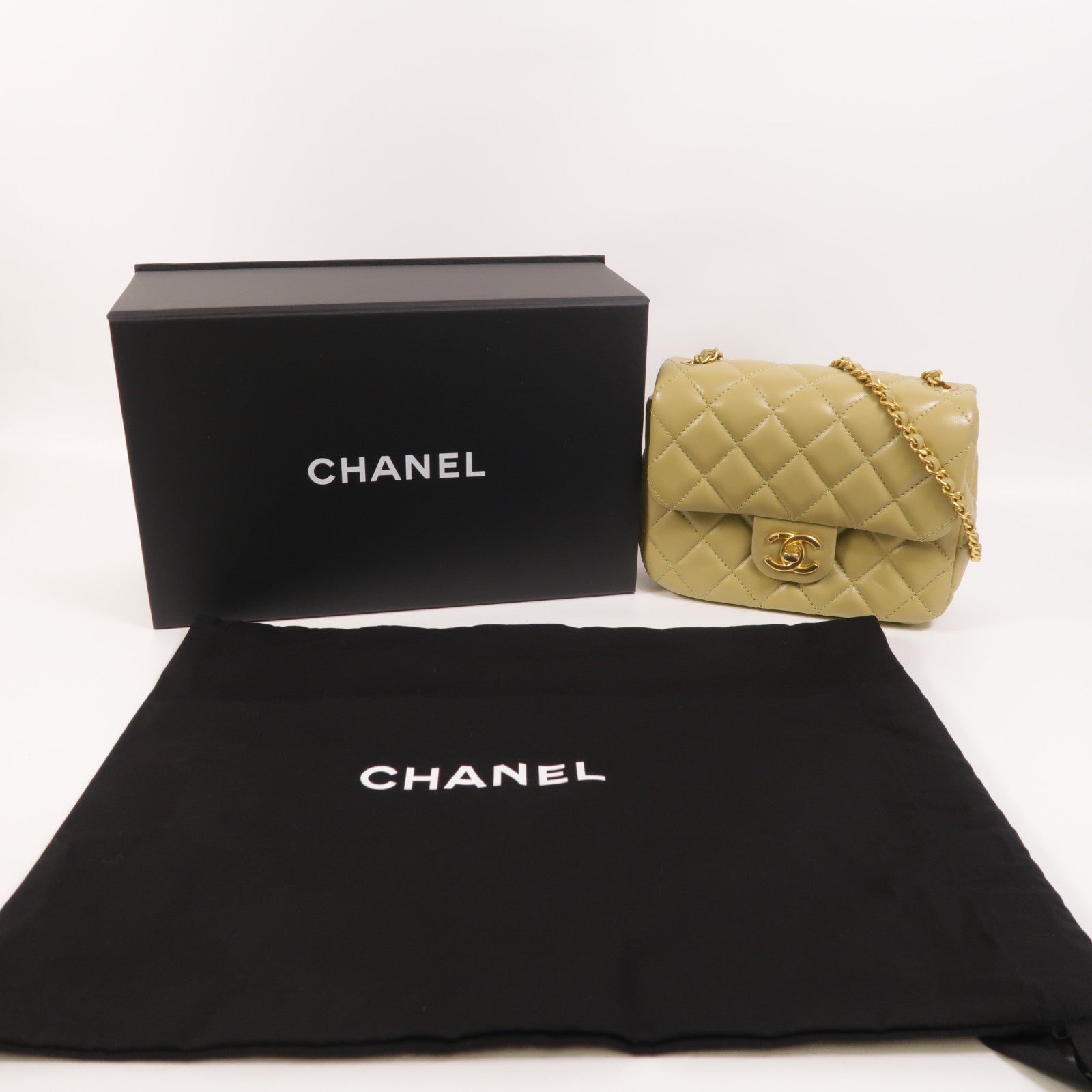 CHANEL 【激減優惠】羊皮皮革Coco Heart Square Bag金扣鏈帶肩背袋