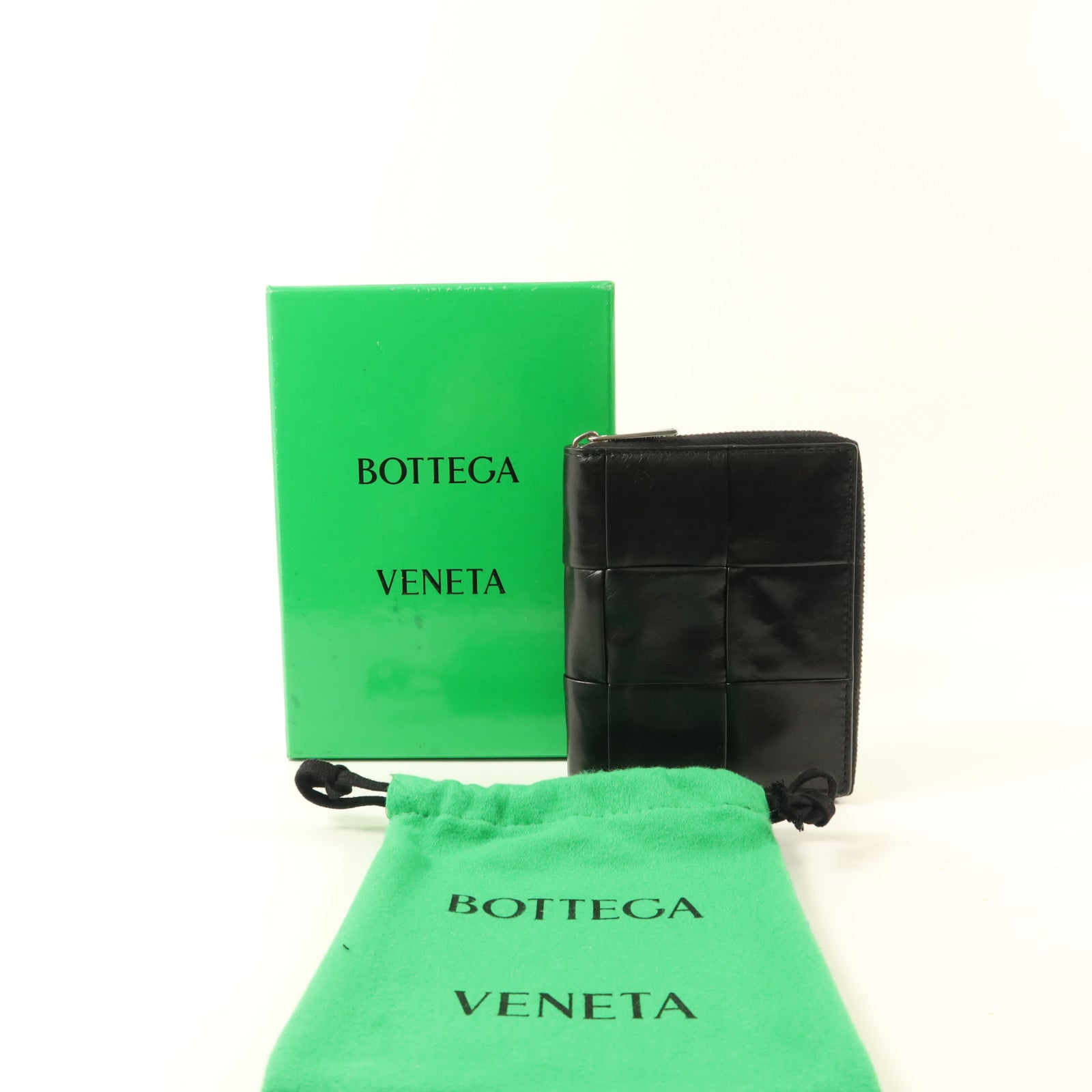 BOTTEGA VENETA 牛皮皮革Zip Around銀扣錢包