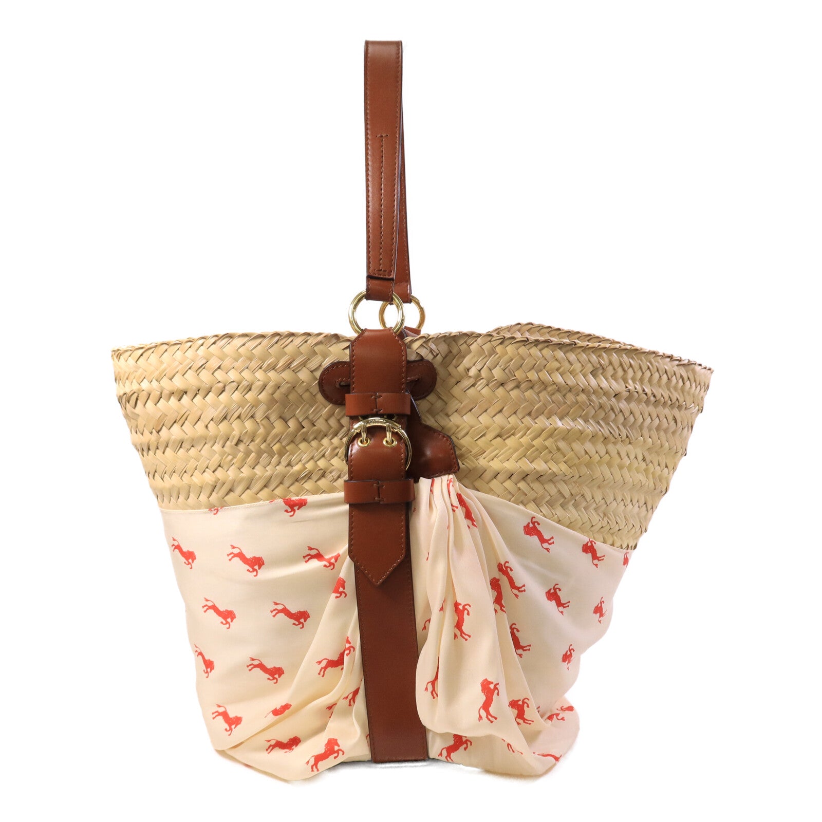 Chloe 皮革/藤料Panier Backet Bag手挽袋
