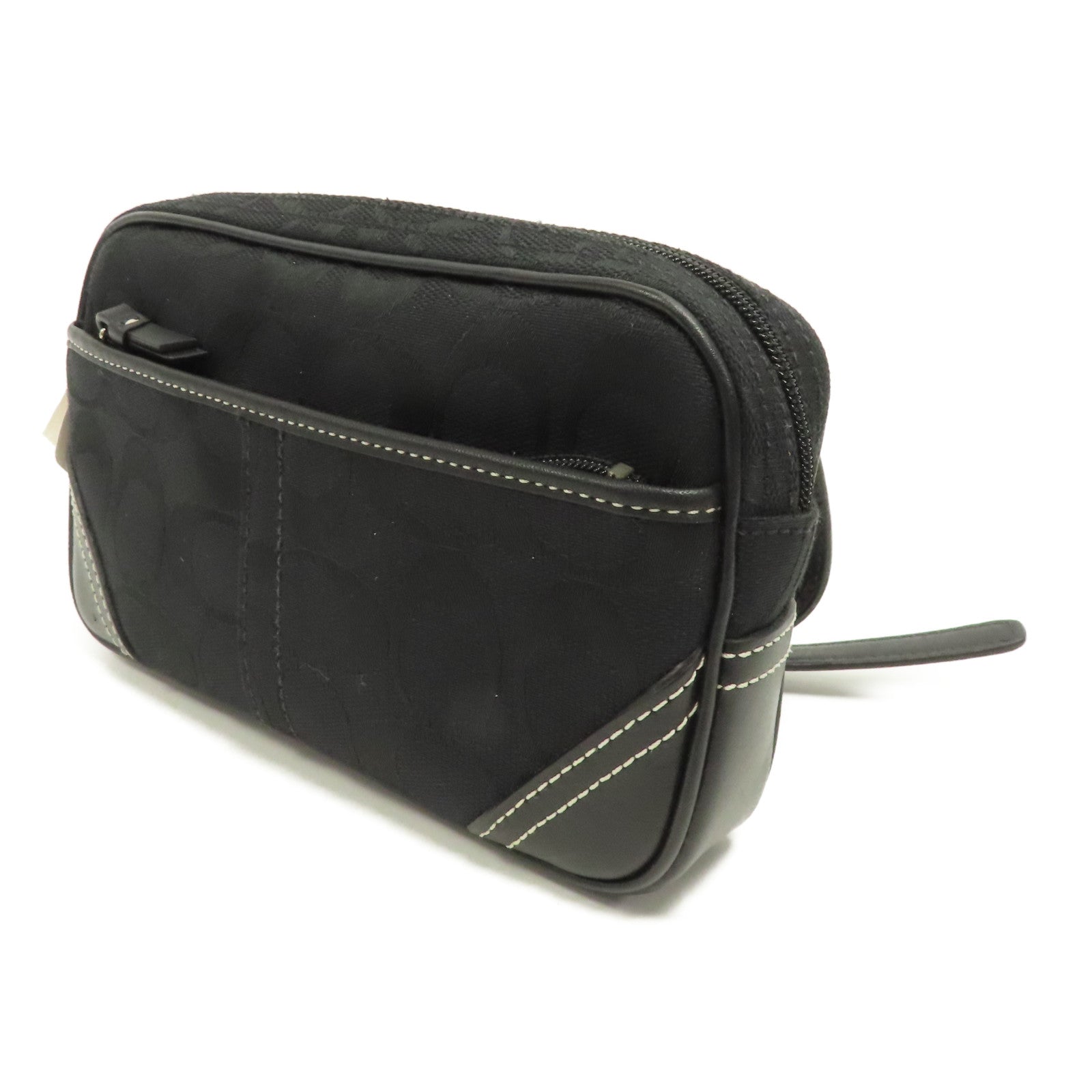COACH 帆布Waist Bag銀扣腰包黑色