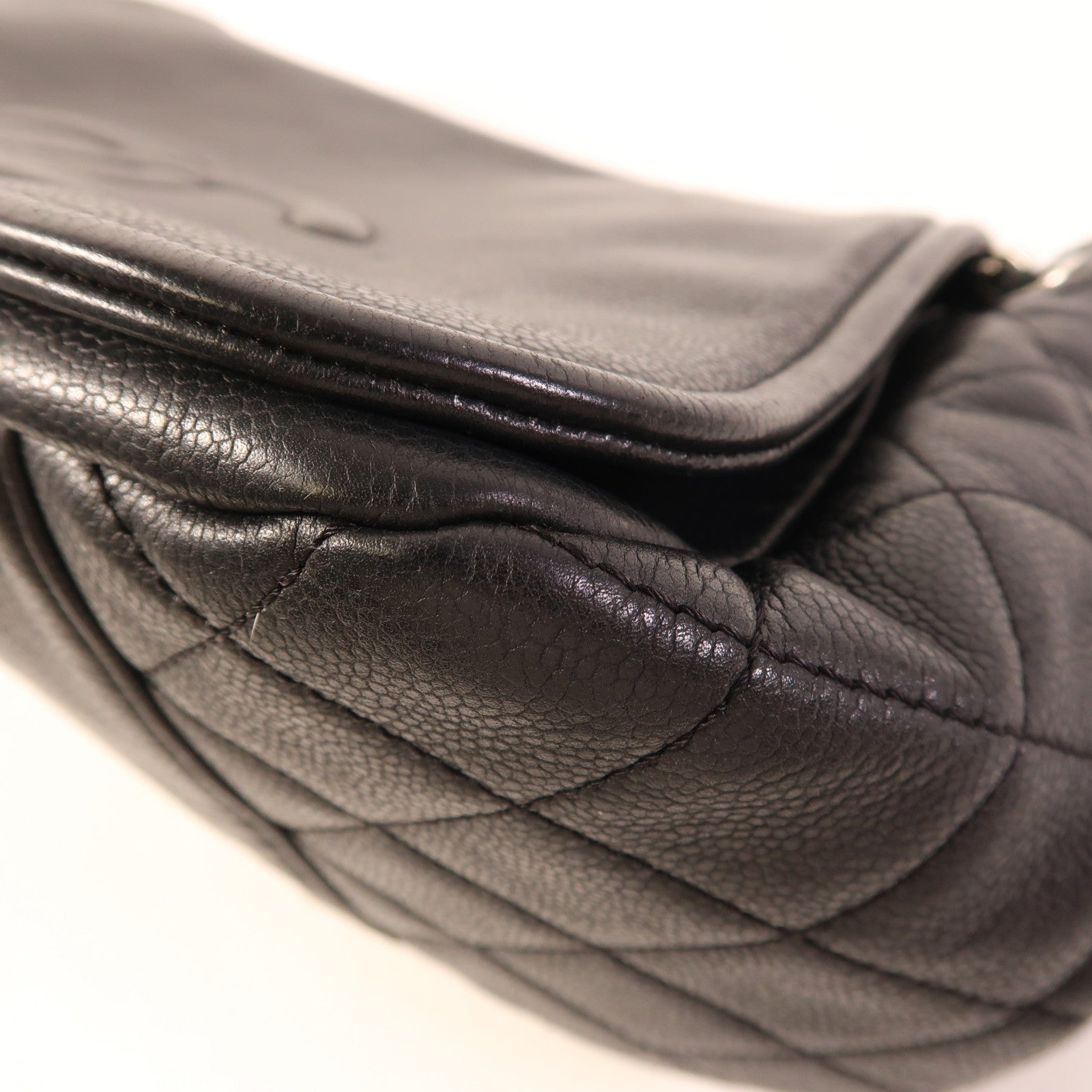 CHANEL 牛皮皮革Chain Shoulder銀扣鏈帶肩背袋