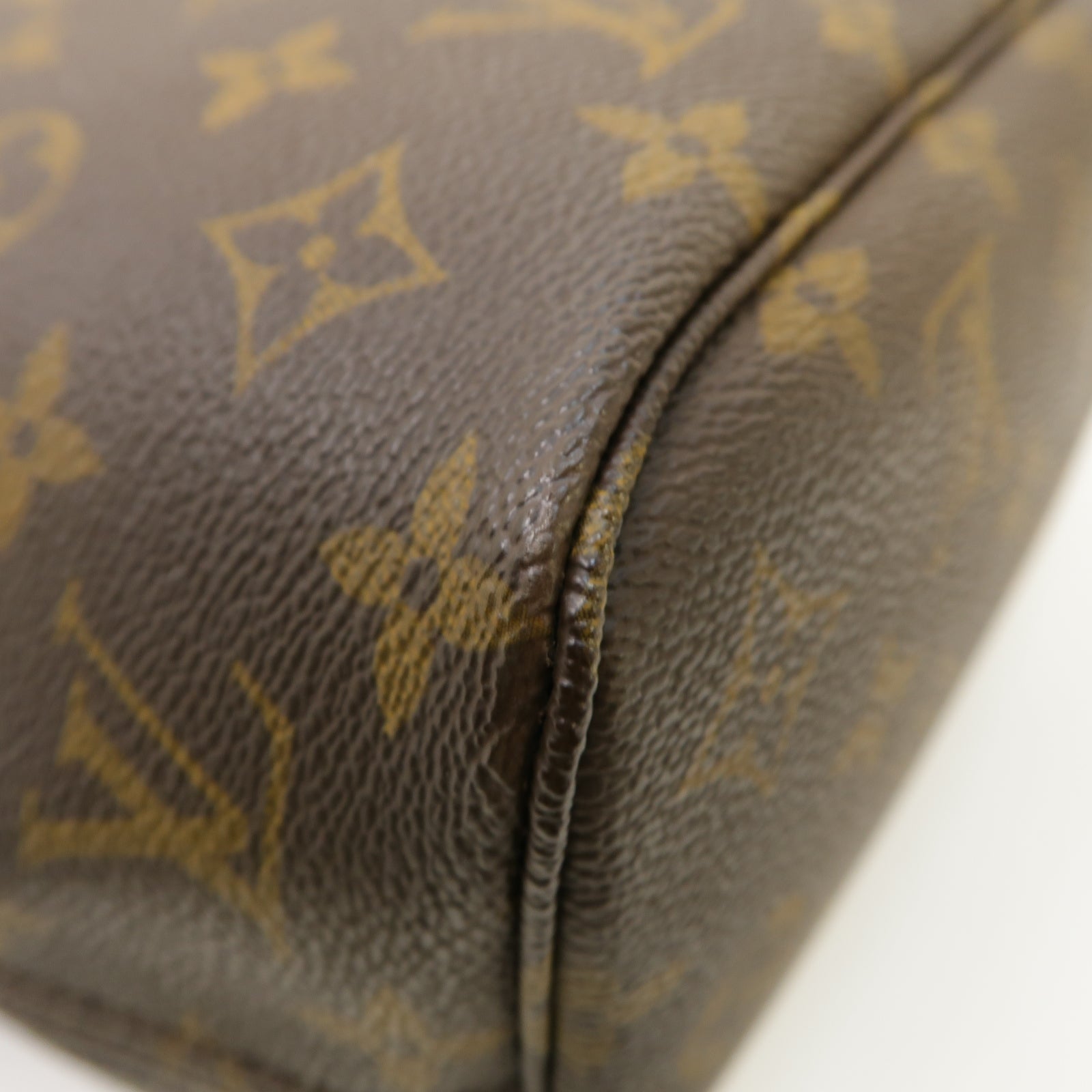 LOUIS VUITTON Monogram Neverfull PM金扣手挽袋啡色