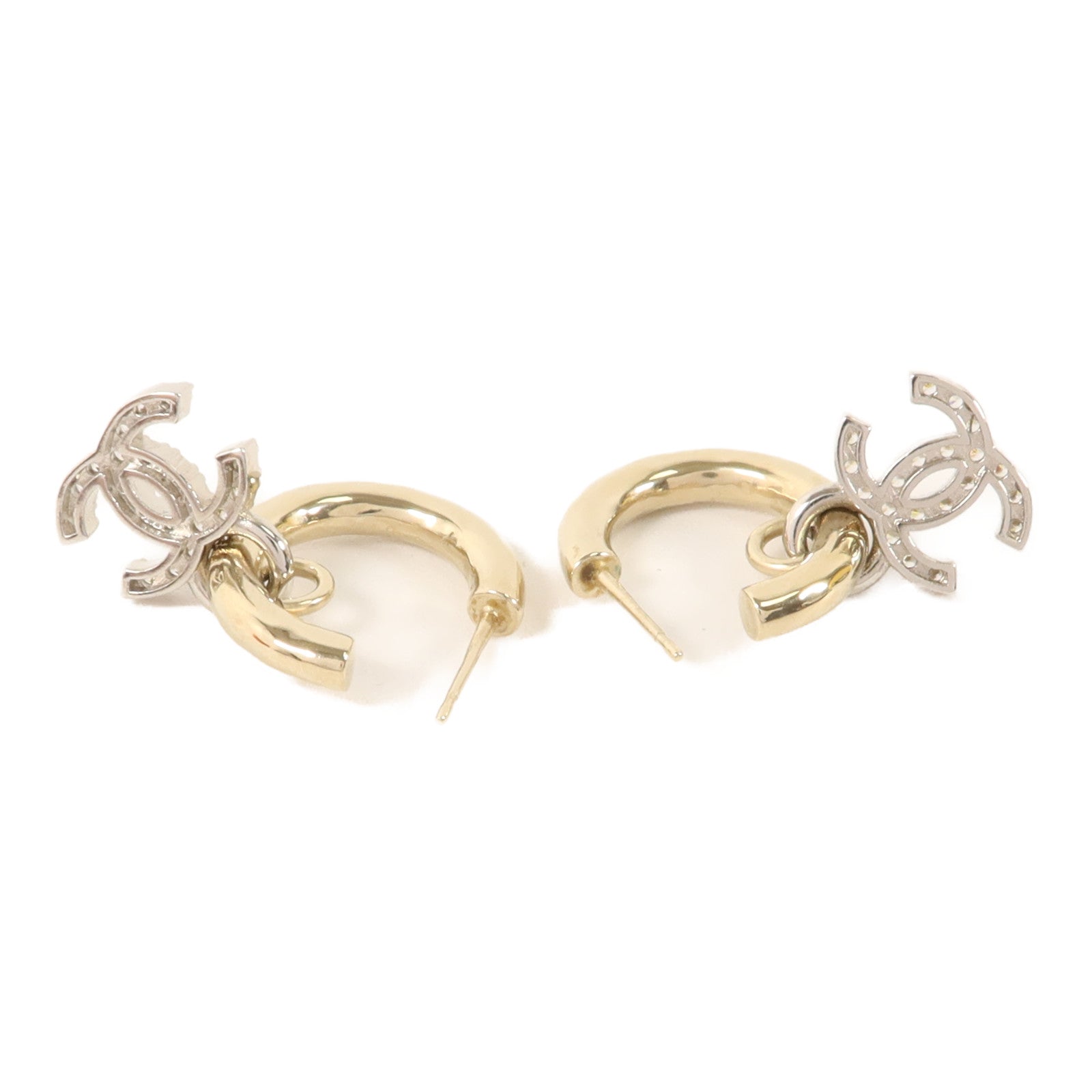 CHANEL 金屬/水晶Pierced Earring耳環