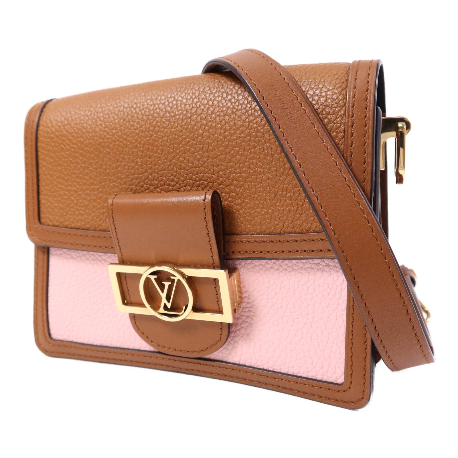 LOUIS VUITTON Taurillon Clemence Mini Dauphine金扣肩背袋