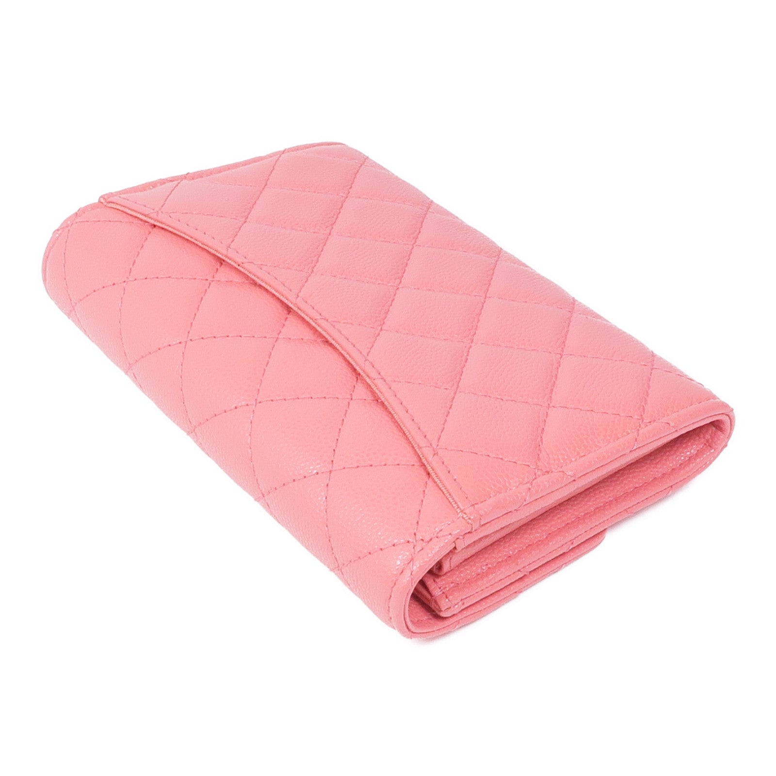 CHANEL 牛皮皮革Wallet金扣錢包