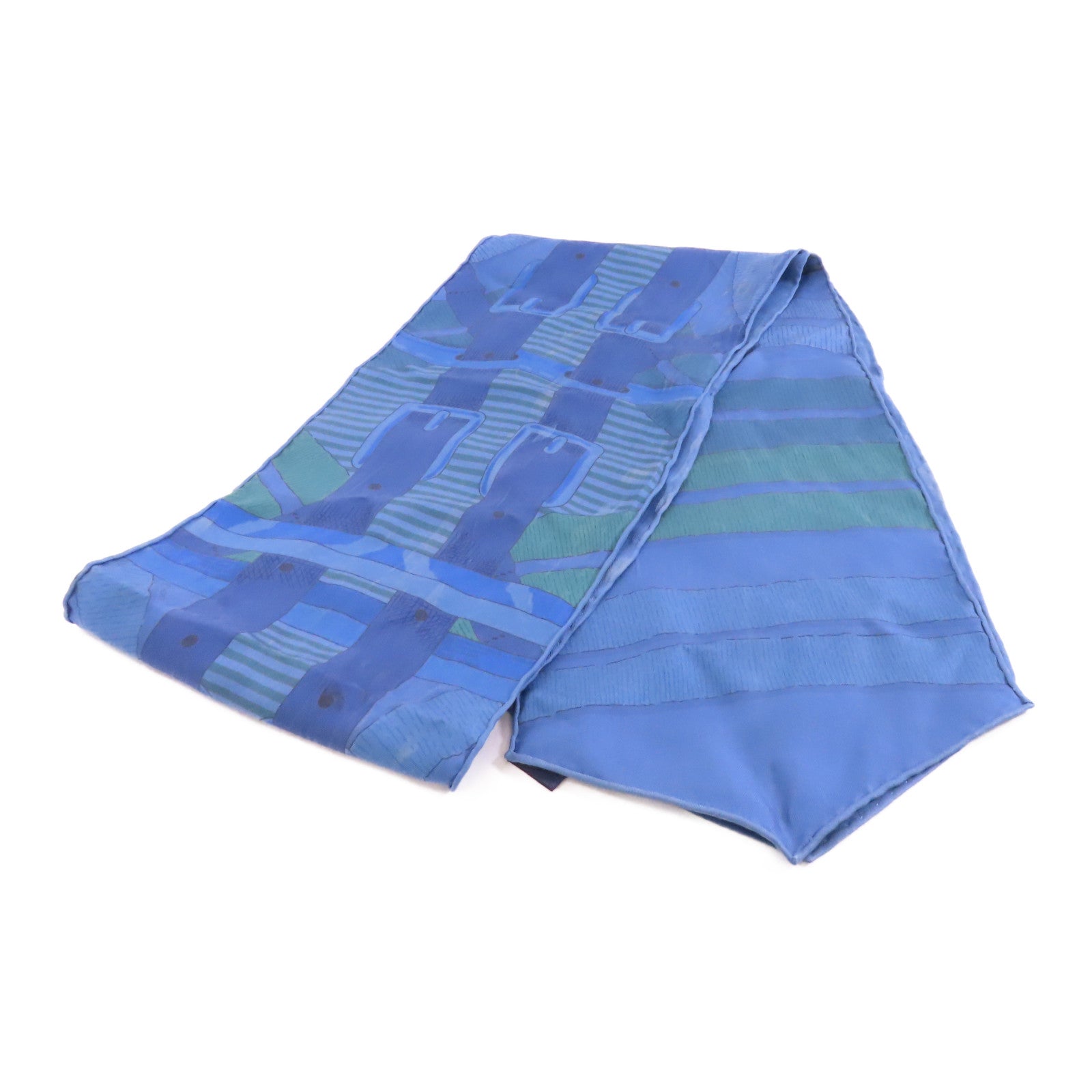 HERMES 絲質Scarf絲巾藍色