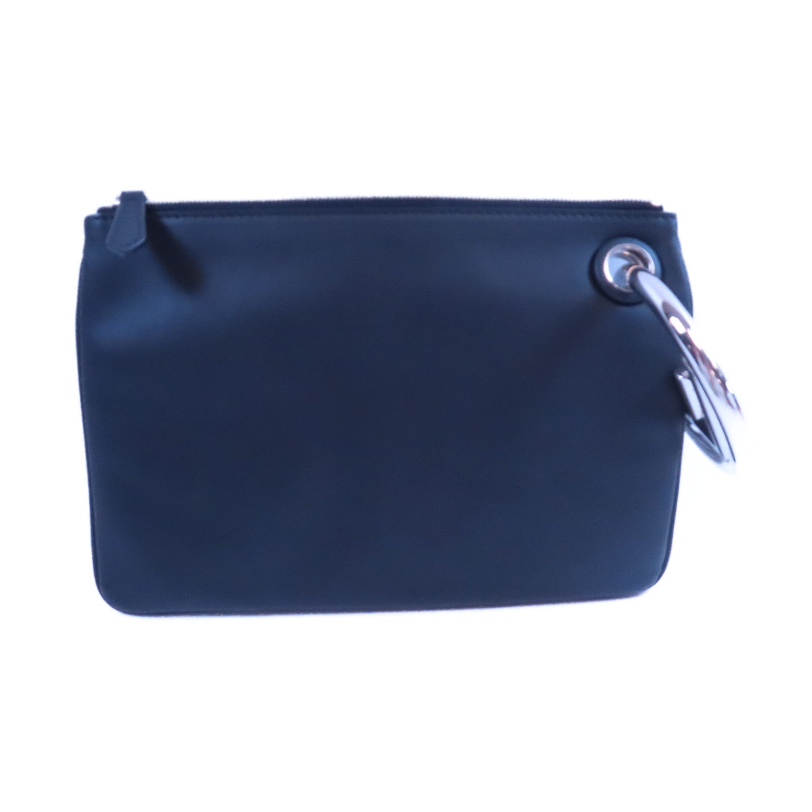FENDI 牛皮皮革/蛇皮皮革Clutch金扣手拿包黑色