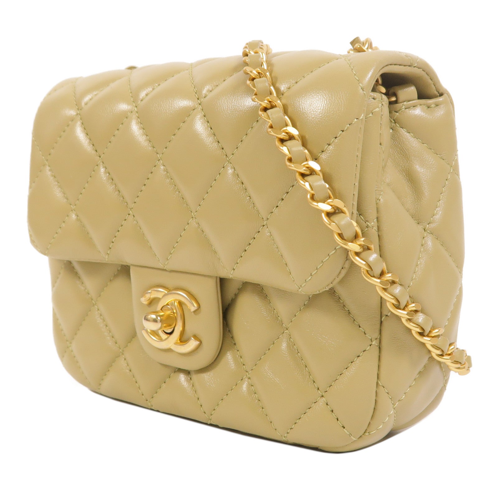 CHANEL 【激減優惠】羊皮皮革Coco Heart Square Bag金扣鏈帶肩背袋