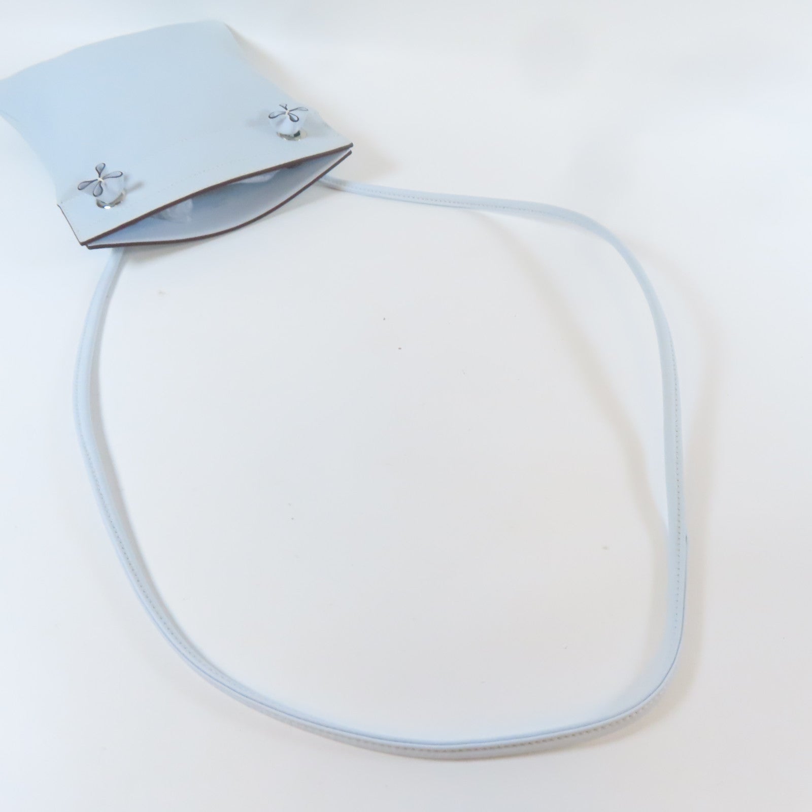 HERMES Veau Swift皮革Aline銀扣肩背袋霧藍色