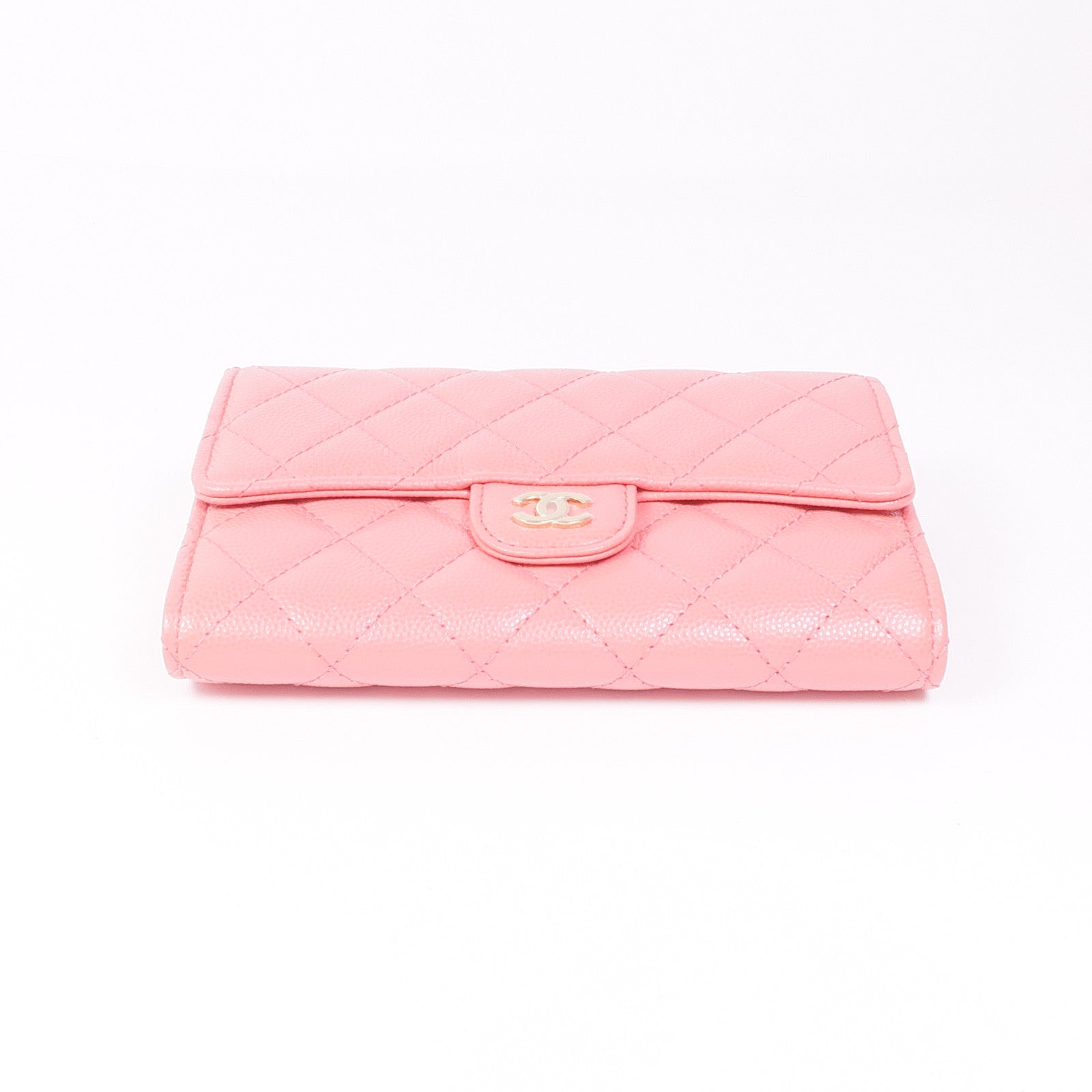 CHANEL 牛皮皮革Wallet金扣錢包