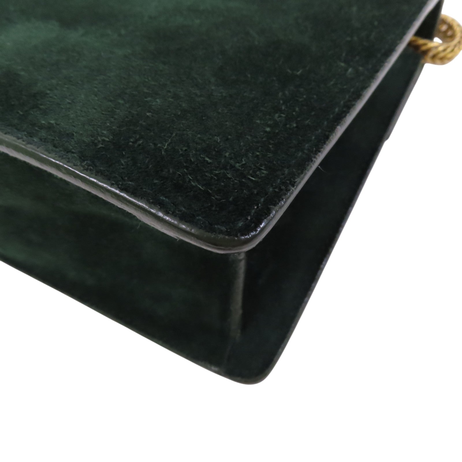 SAINT LAURENT 麂皮皮革Shoulder Bag金扣鏈帶肩背袋