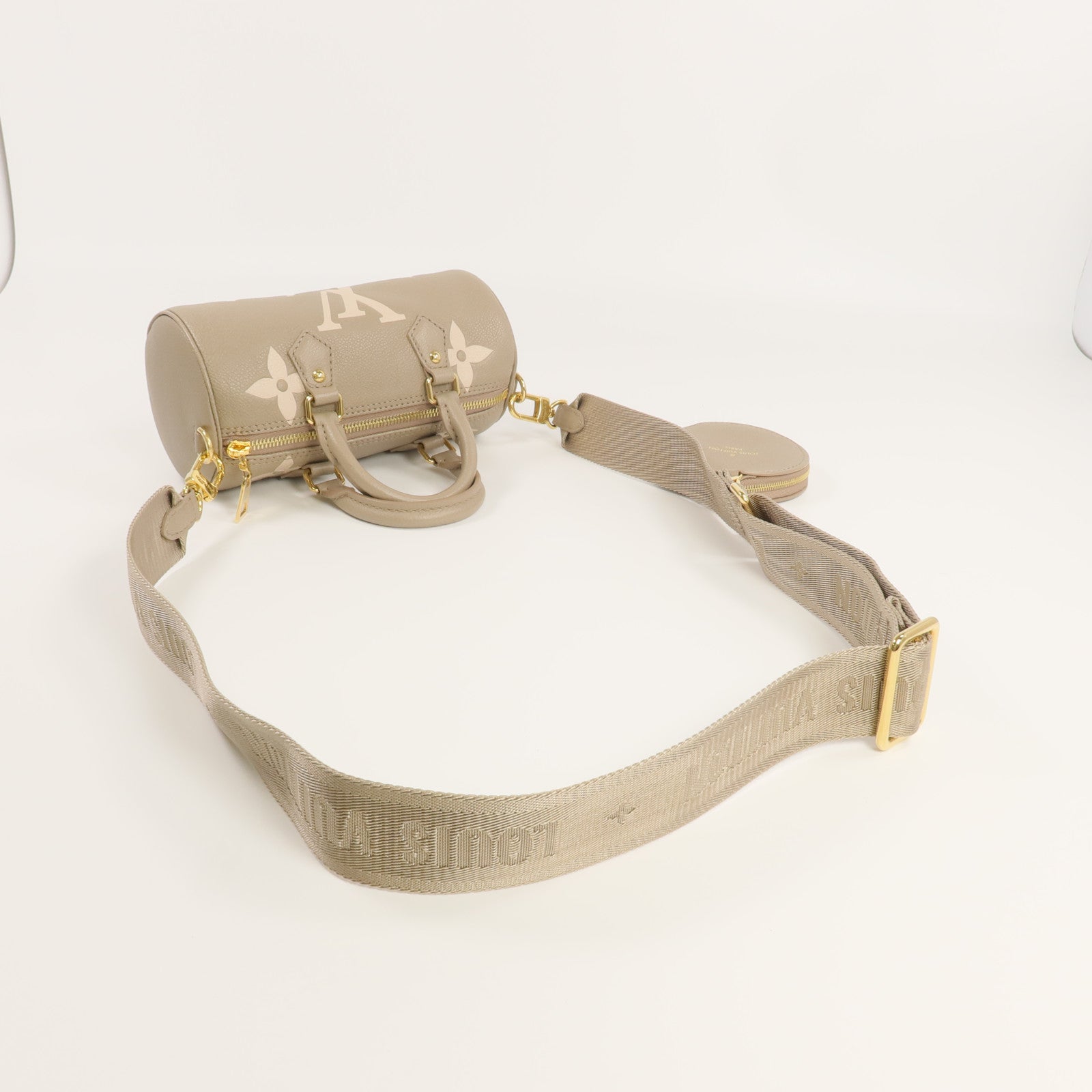 LOUIS VUITTON Monogram Empreinte Papillon BB金扣手挽肩背兩用袋