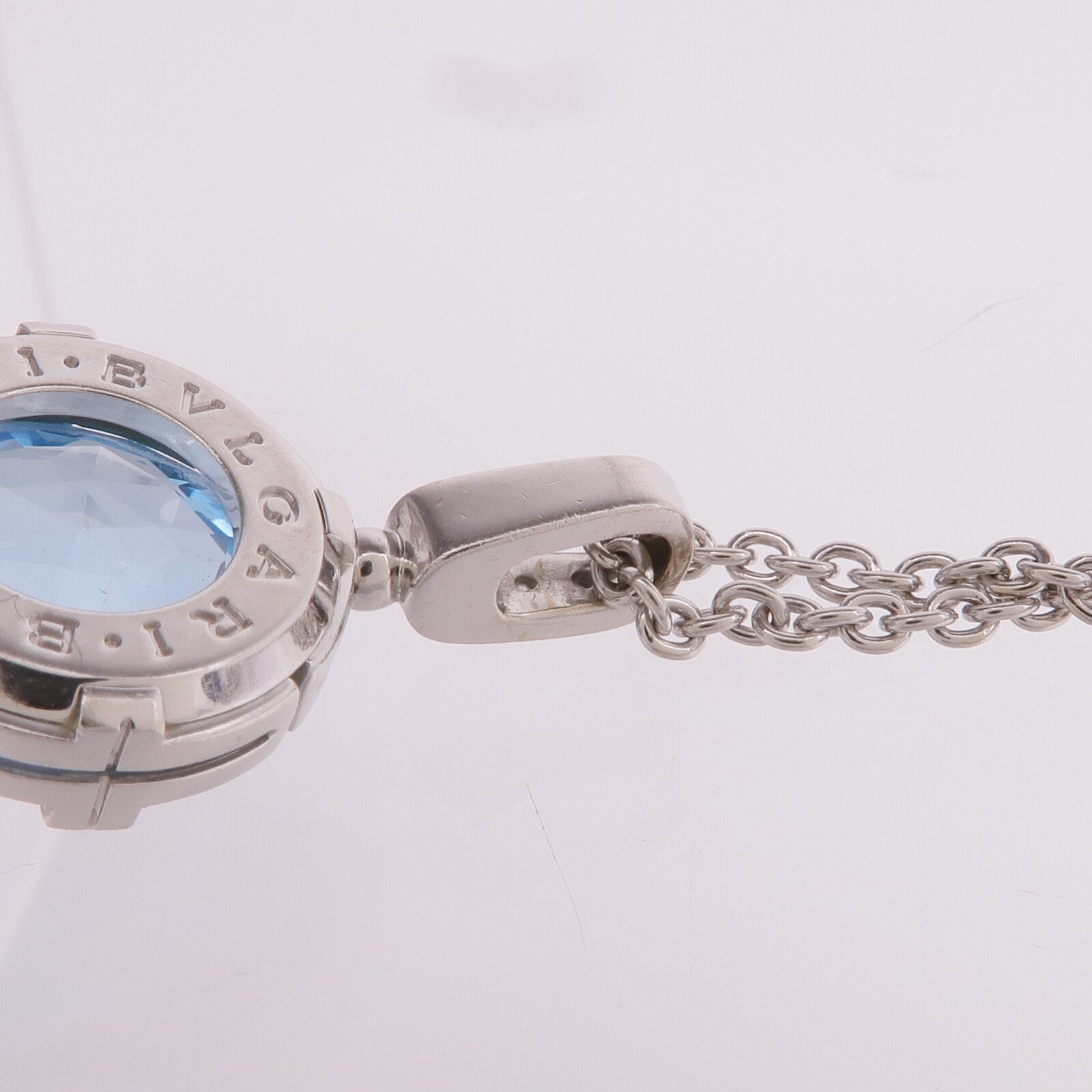 BVLGARI 18K白金Parentesi Cocktail Necklace藍色黃玉/鑽石項鍊