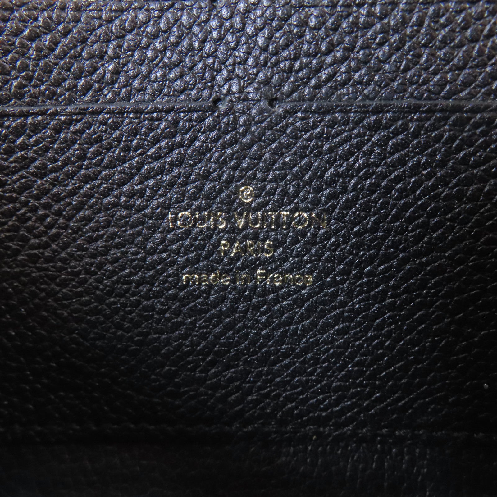 LOUIS VUITTON Monogram Empreinte Long Round Wallet金扣長錢包黑色