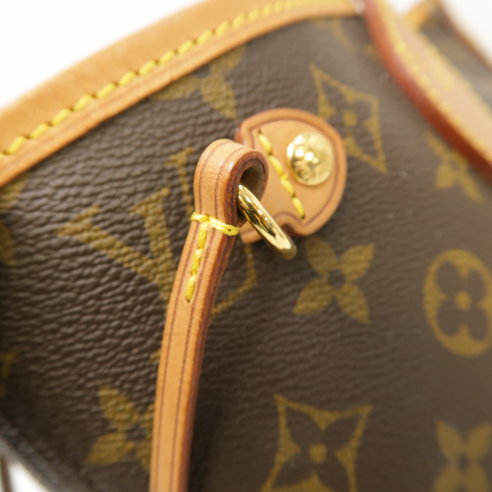 LOUIS VUITTON Monogram Neverfull PM金扣手挽袋啡色