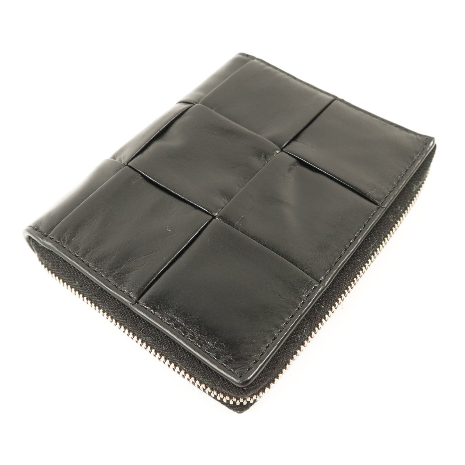 BOTTEGA VENETA 牛皮皮革Zip Around銀扣錢包