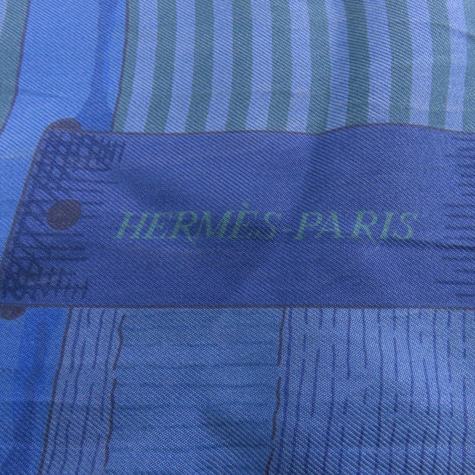 HERMES 絲質Scarf絲巾藍色