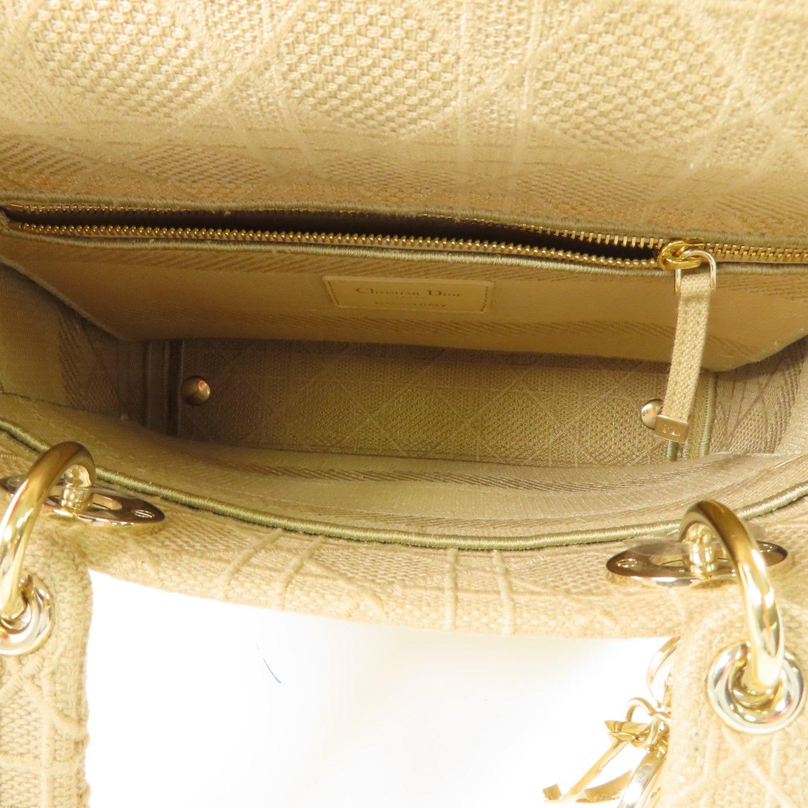 Dior CD GHW Lady Dior 2 Way Shoulder Bag M0565 Canvas