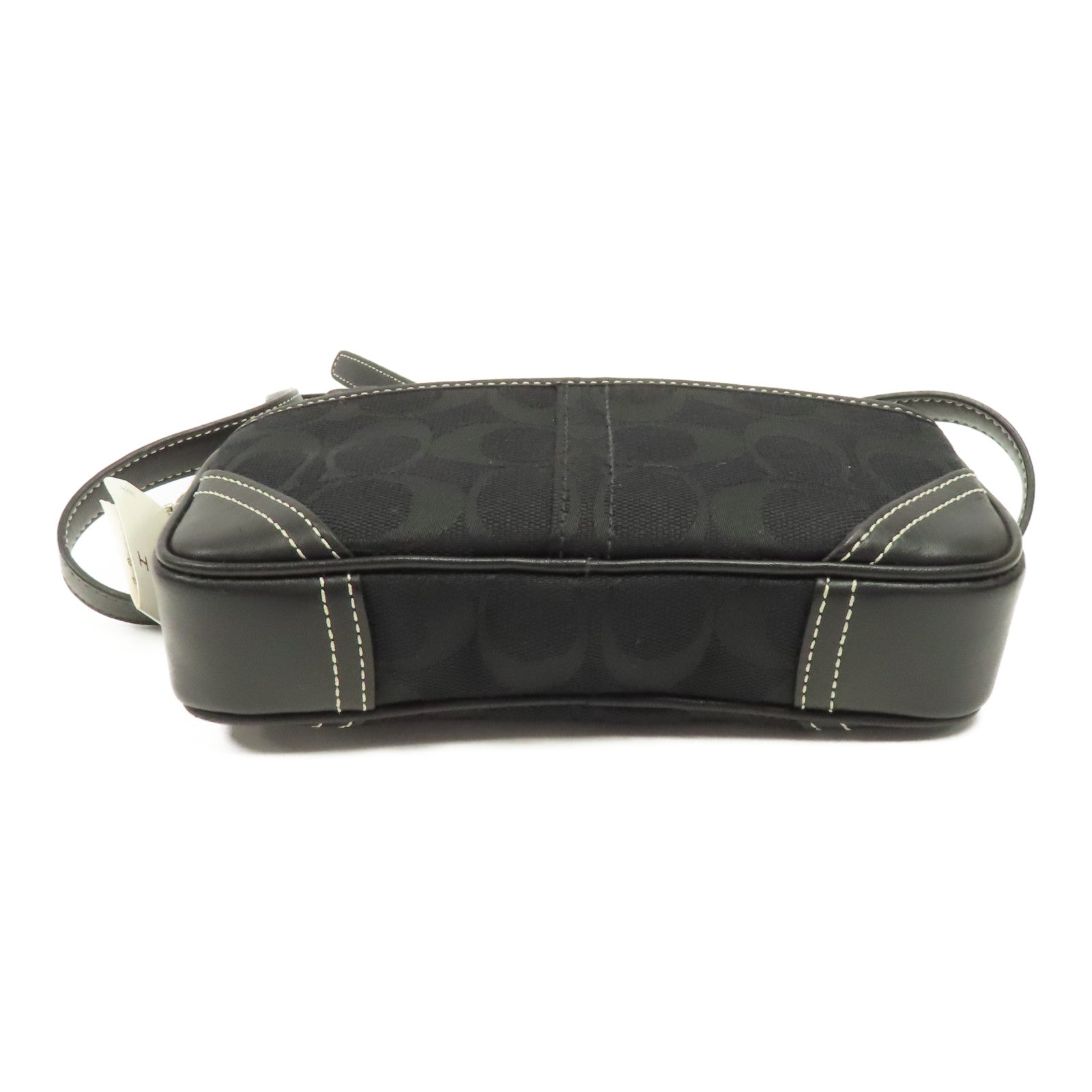 COACH 帆布Waist Bag銀扣腰包黑色