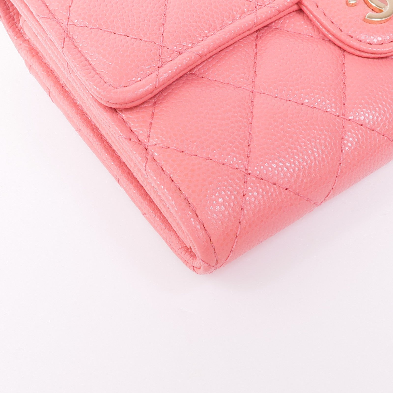 CHANEL 牛皮皮革Wallet金扣錢包