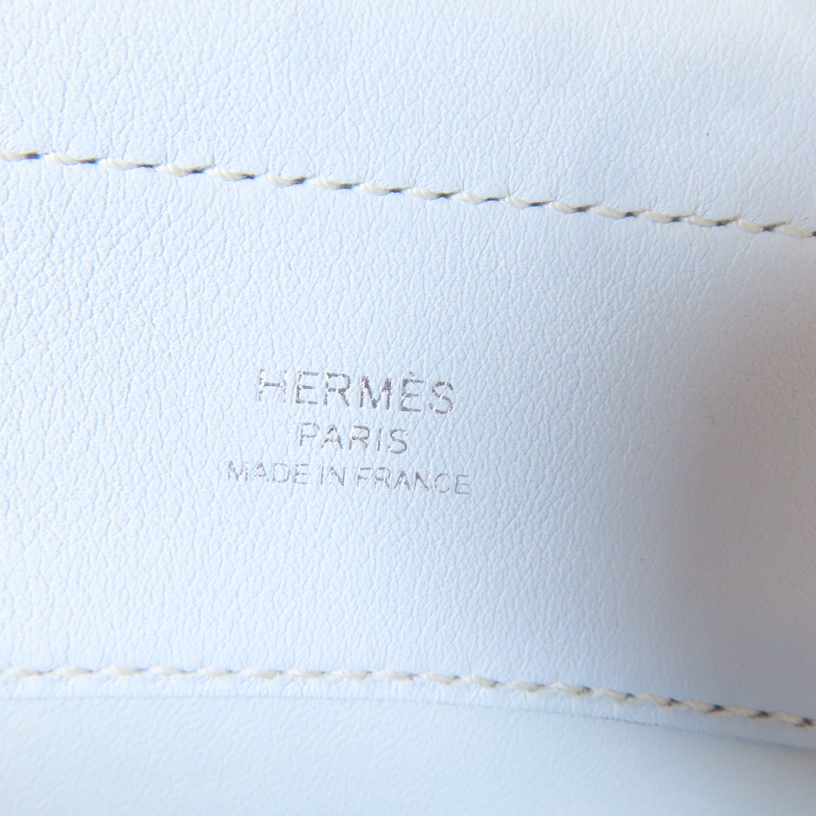 HERMES Veau Swift皮革Aline銀扣肩背袋霧藍色
