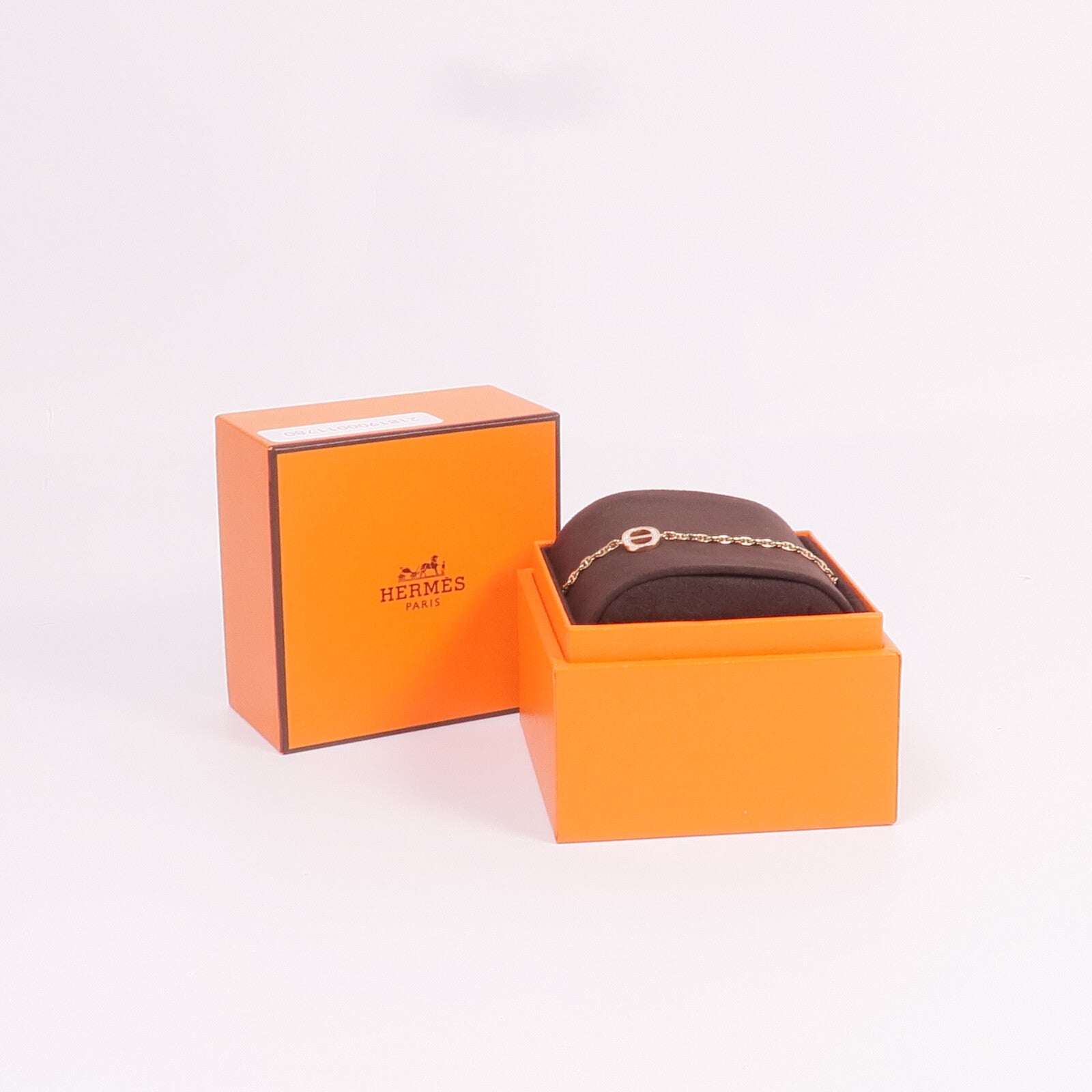 HERMES 18K玫瑰金Chaine d'ancre Contour Bracelet鑽石手鏈