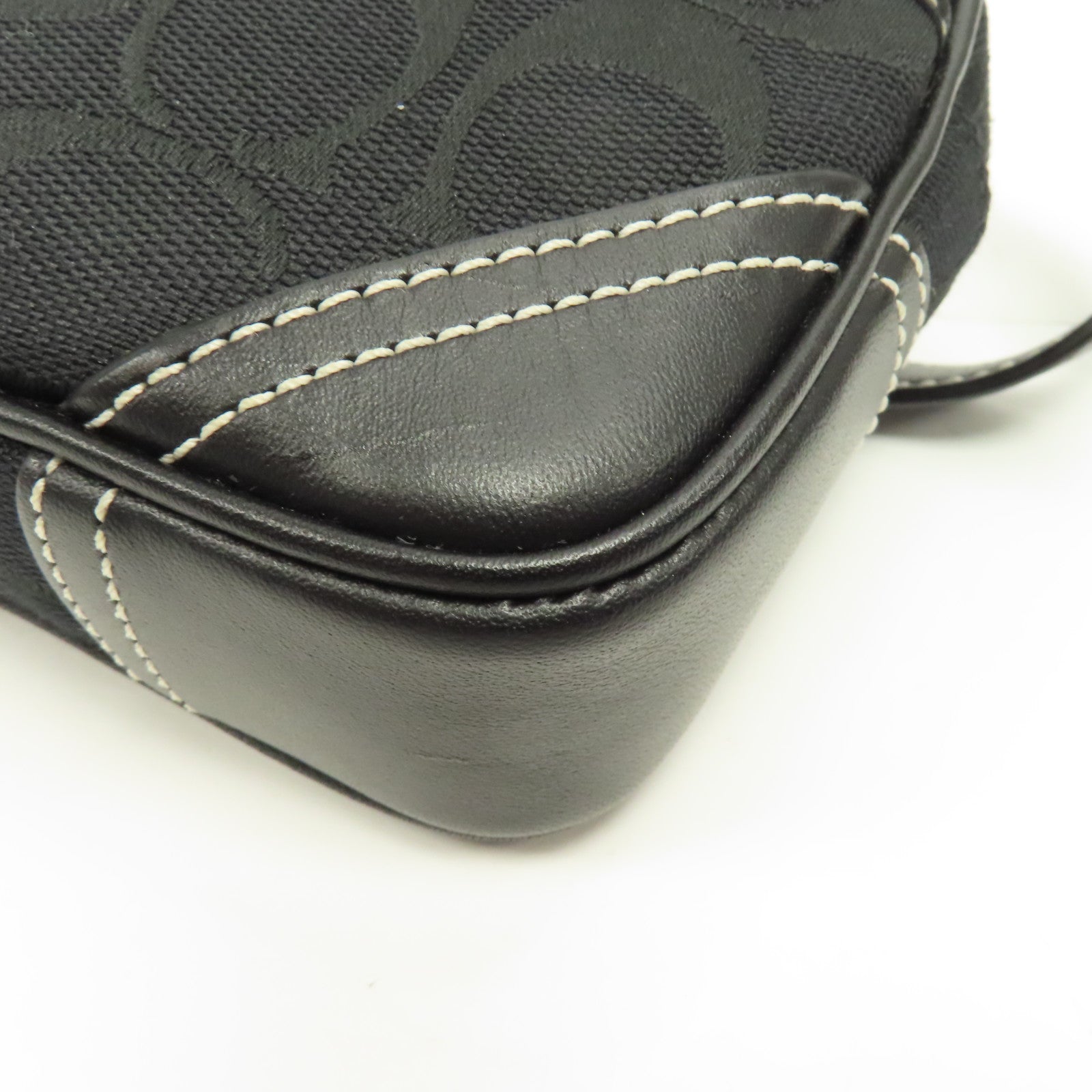 COACH 帆布Waist Bag銀扣腰包黑色