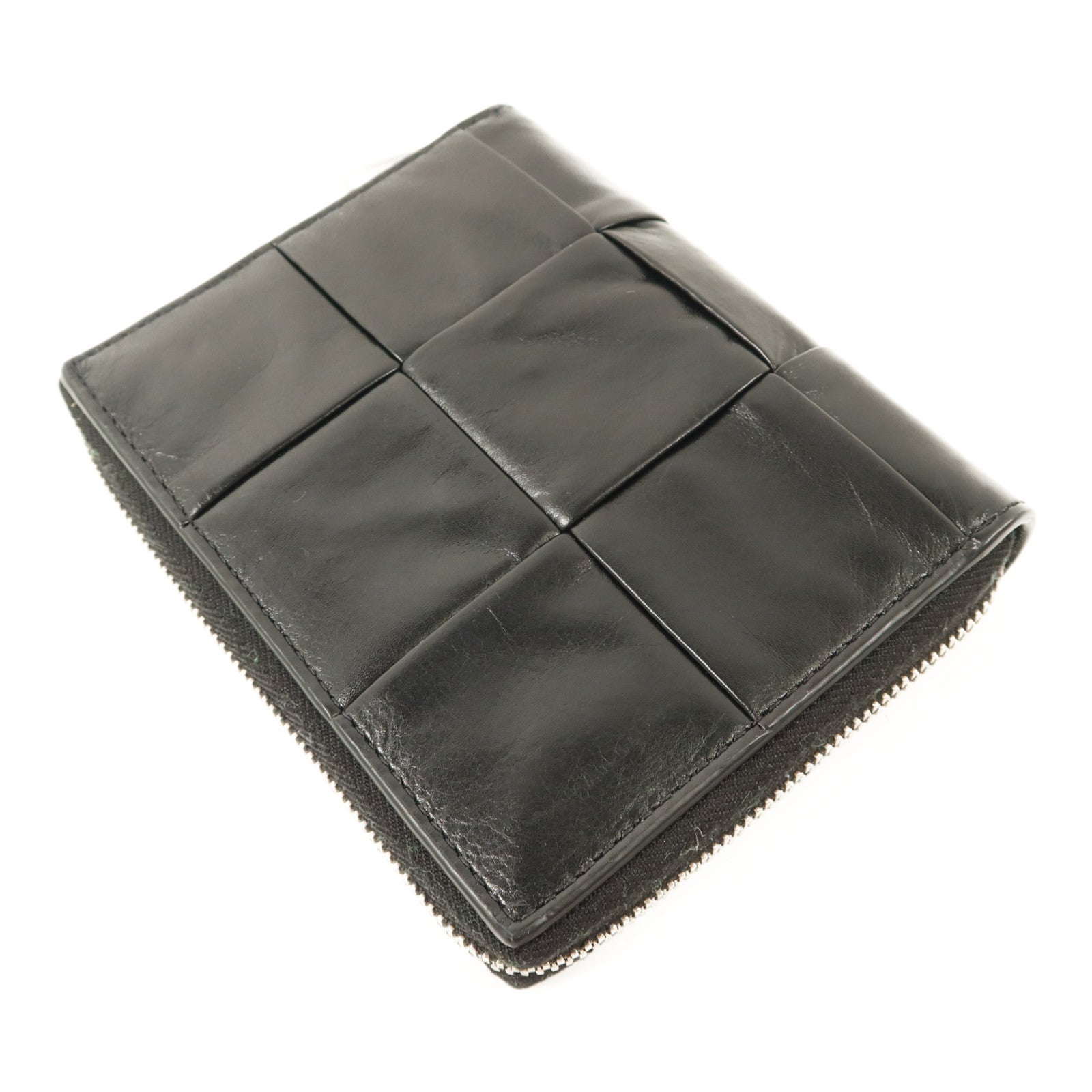 BOTTEGA VENETA 牛皮皮革Zip Around銀扣錢包