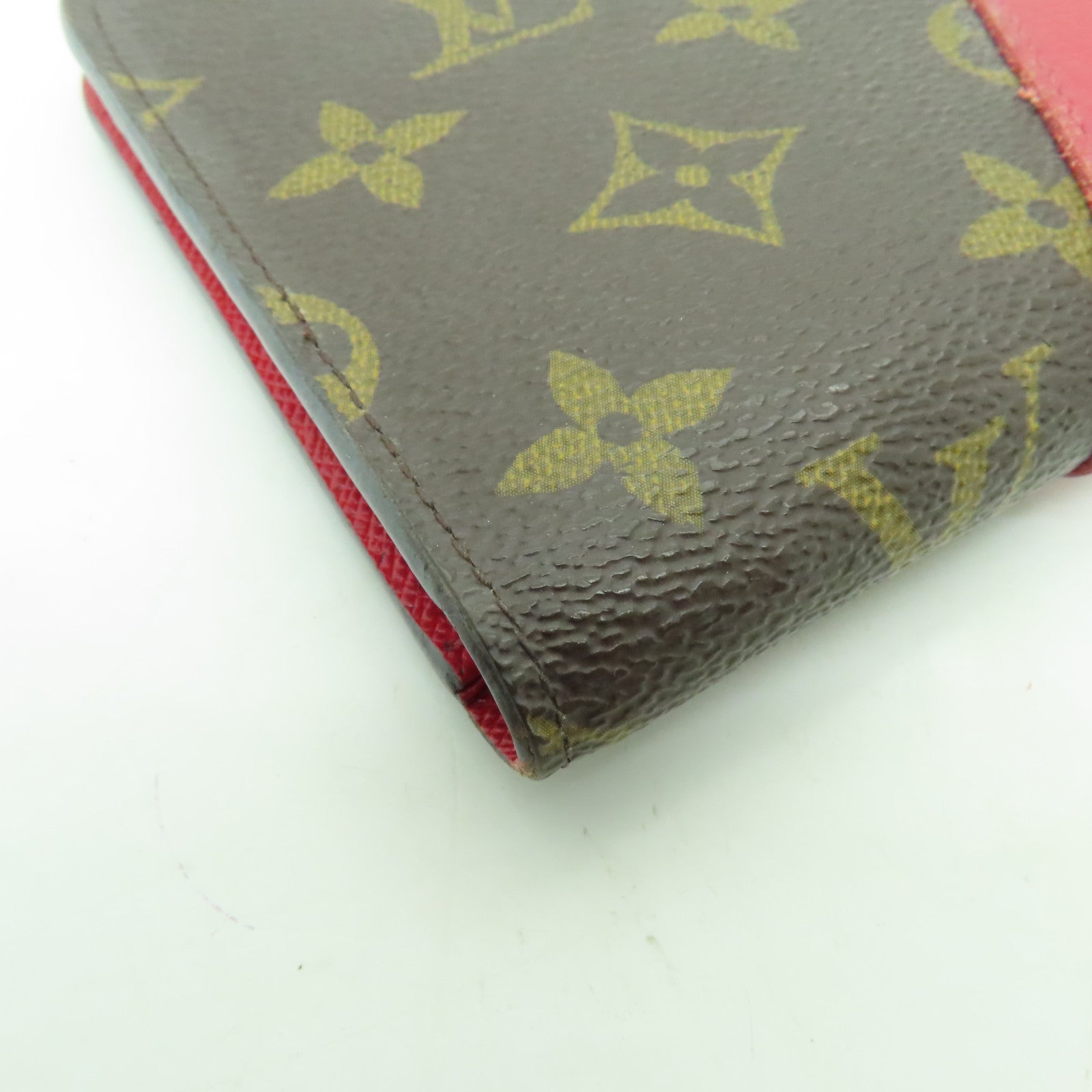 LOUIS VUITTON 【清倉大減價】Monogram Portefeuil Kimono金扣長錢包啡色/紅色