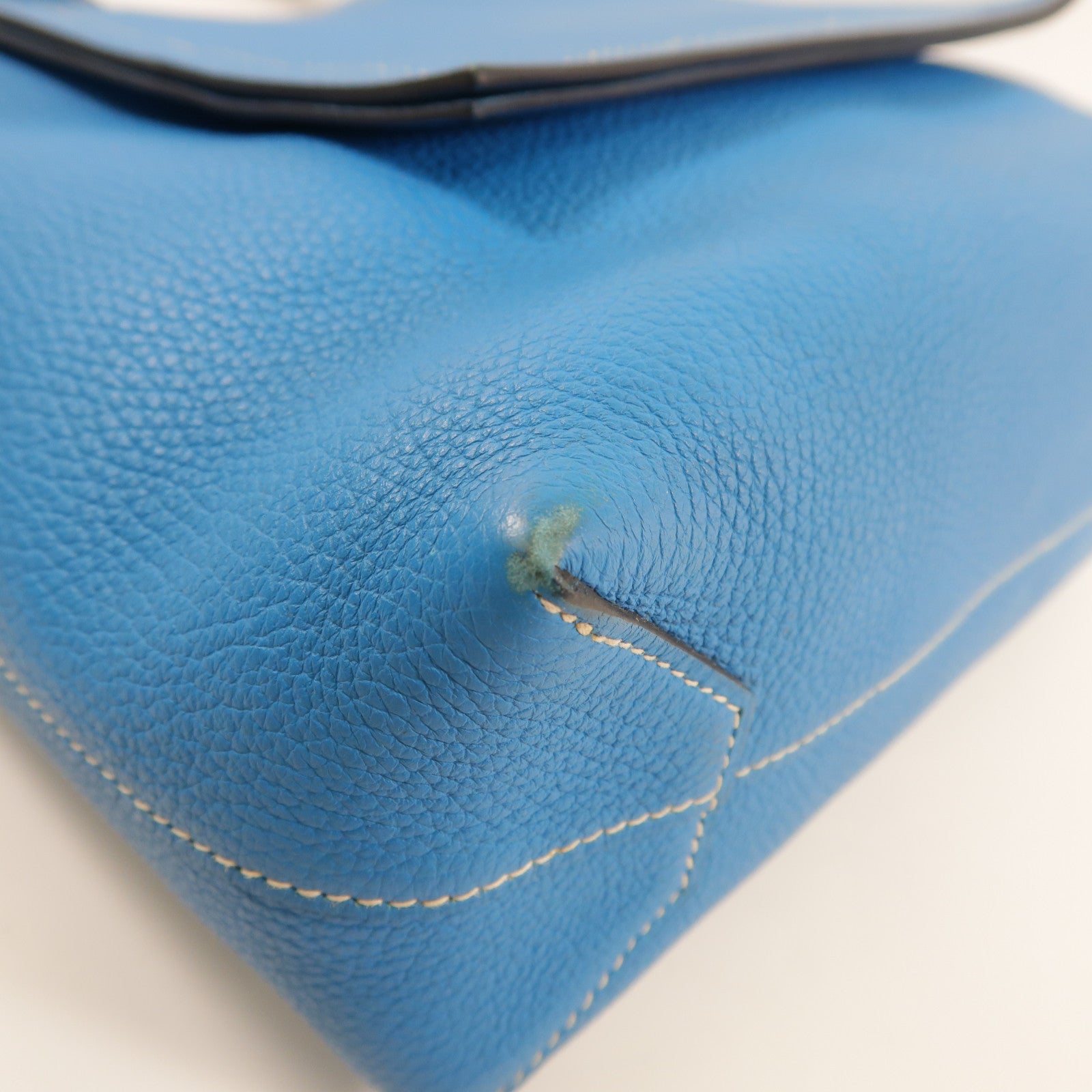 HERMES 【激減優惠】Clemence皮革Cabasellier 31肩背袋Blue Frida