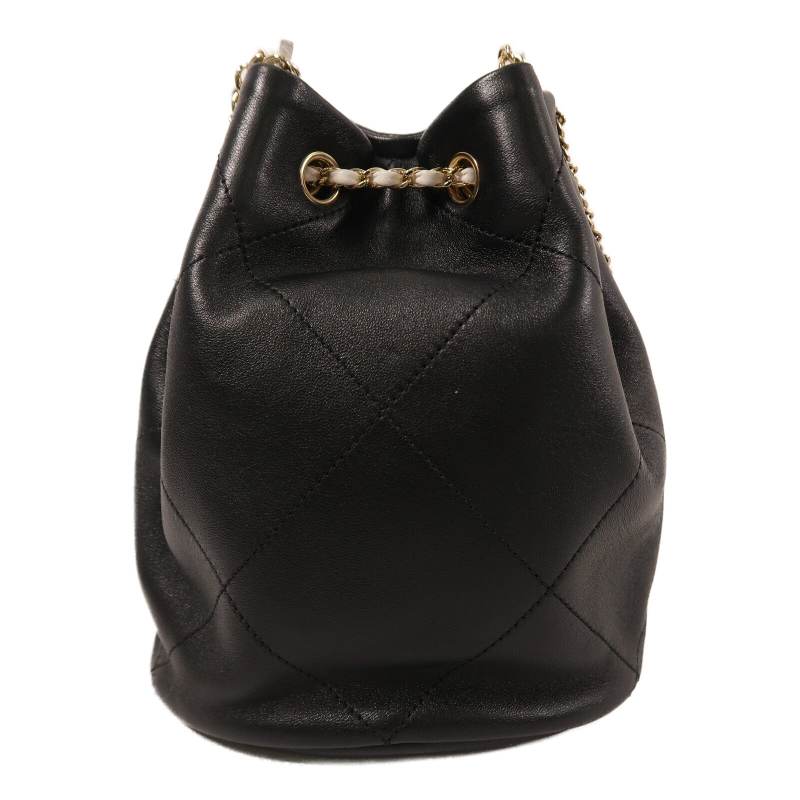 CHANEL 羊皮皮革Drawstring Bag鏈帶肩背袋